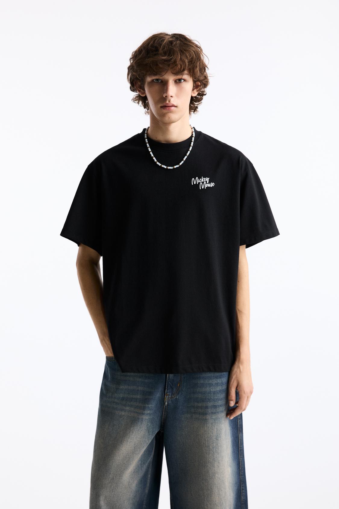 Schwarzes Shirt Mickey Mouse - PULL&BEAR