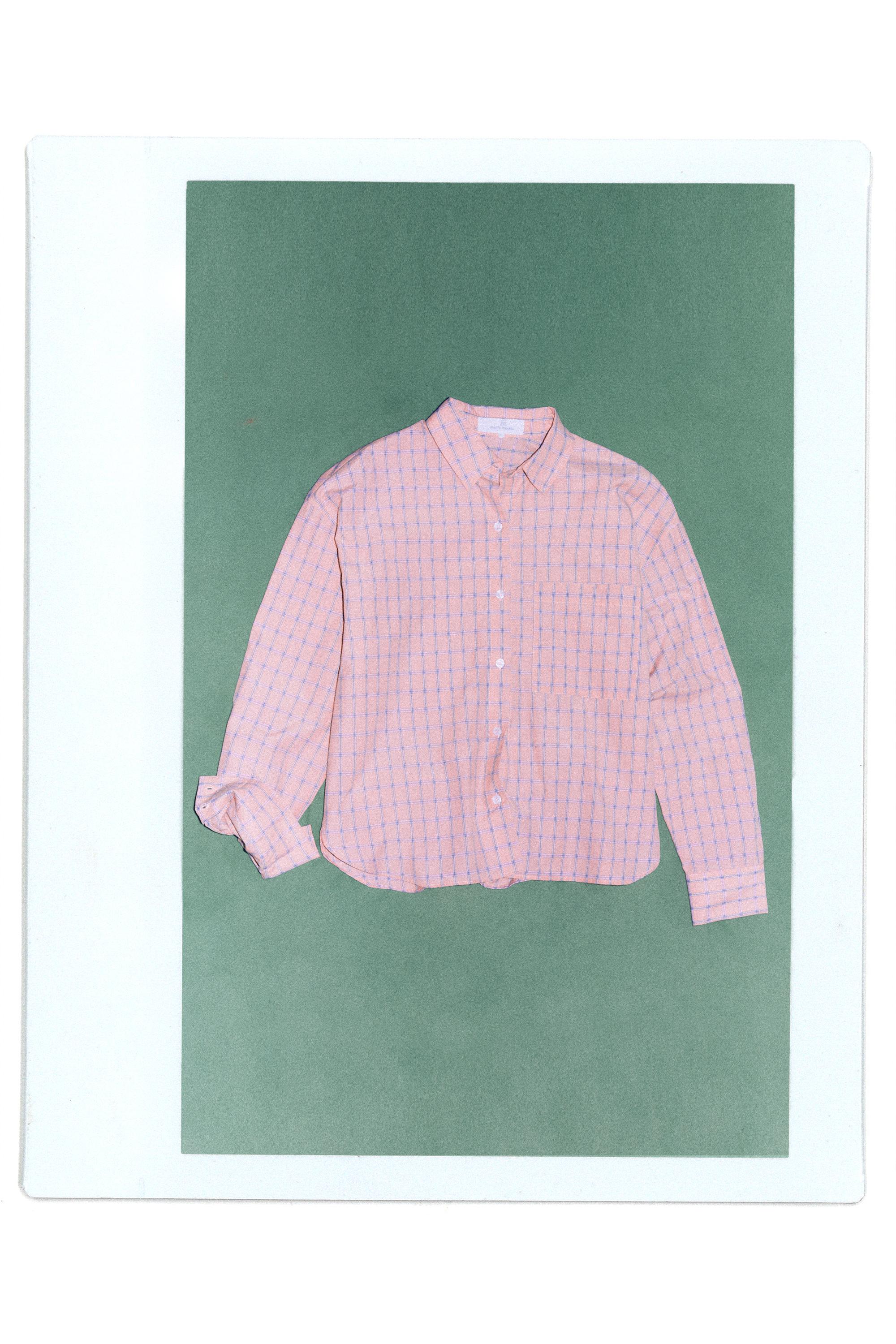 Check pocket shirt — Pink