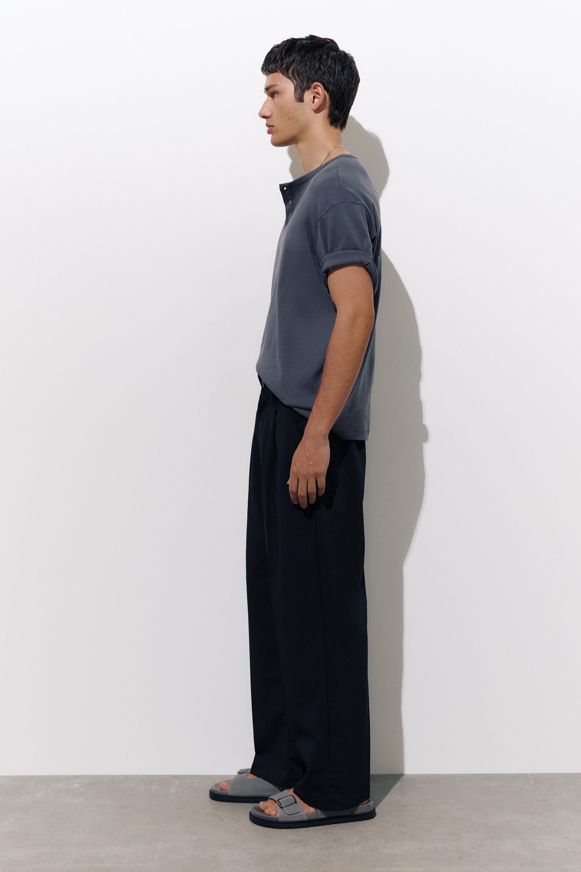 Tailored fit geniş paça pantolon - Görsel 6