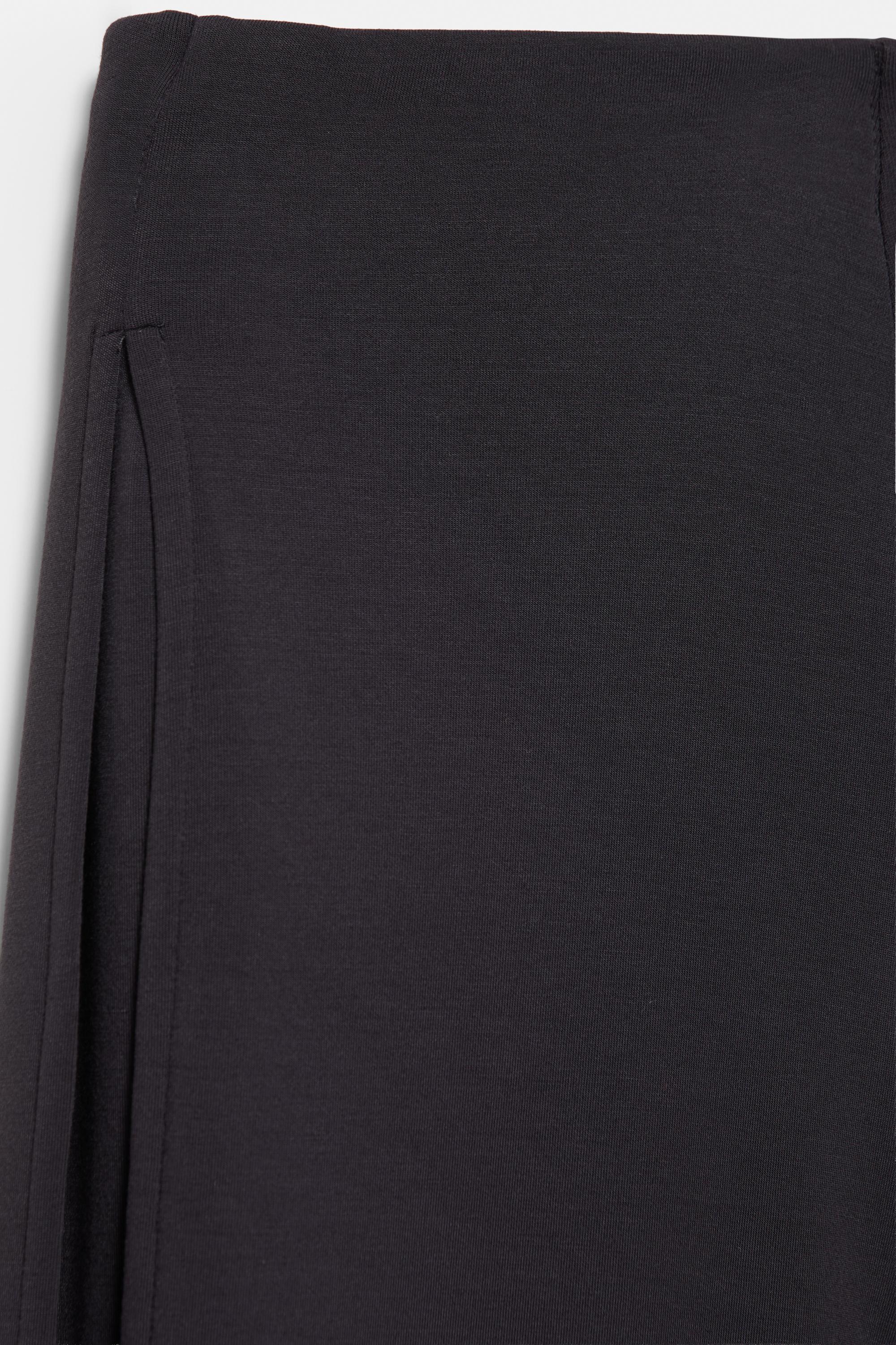Straight-leg trousers with modal and pleat detail — Black