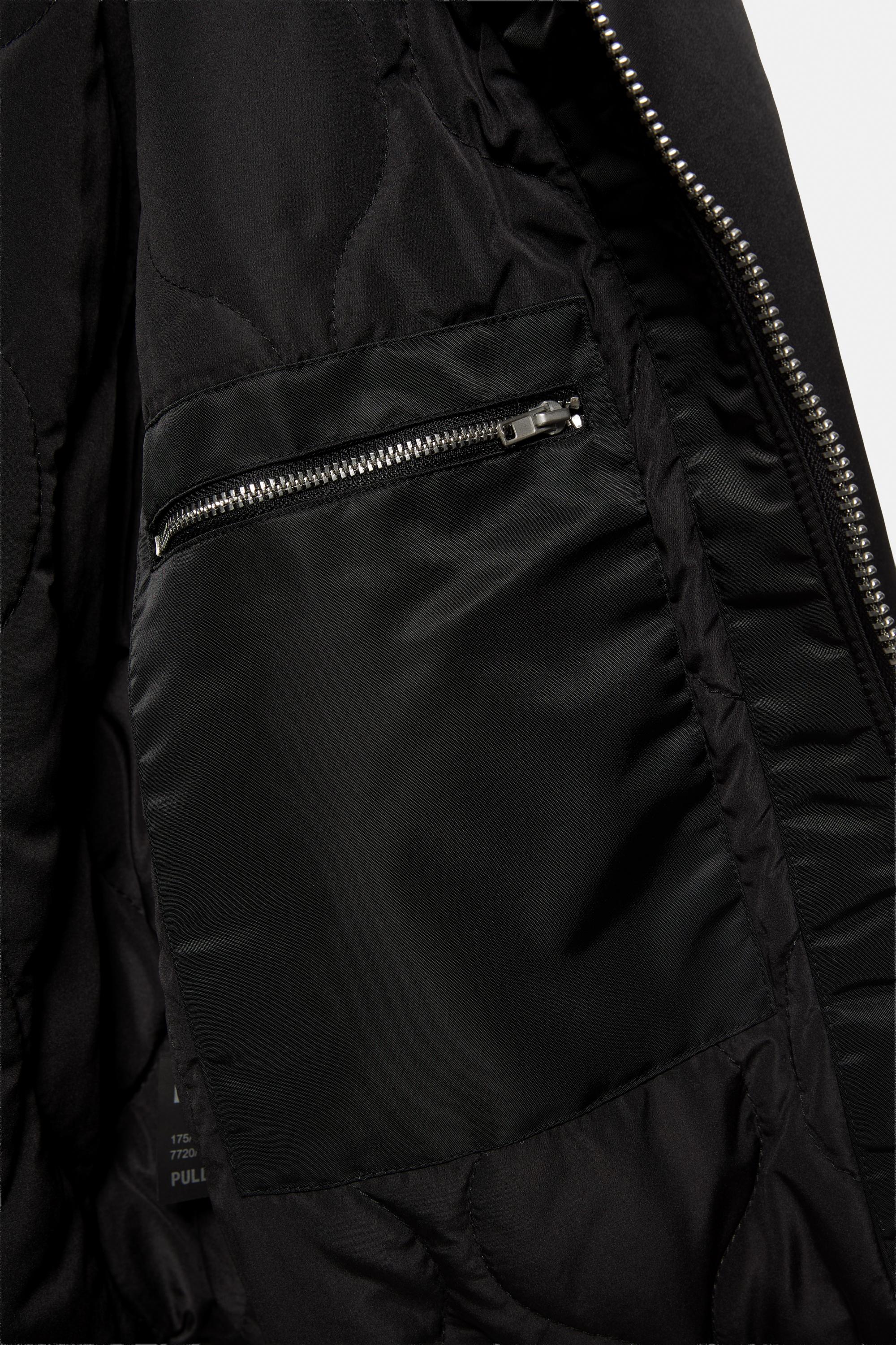 Shirt collar bomber jacket — Black