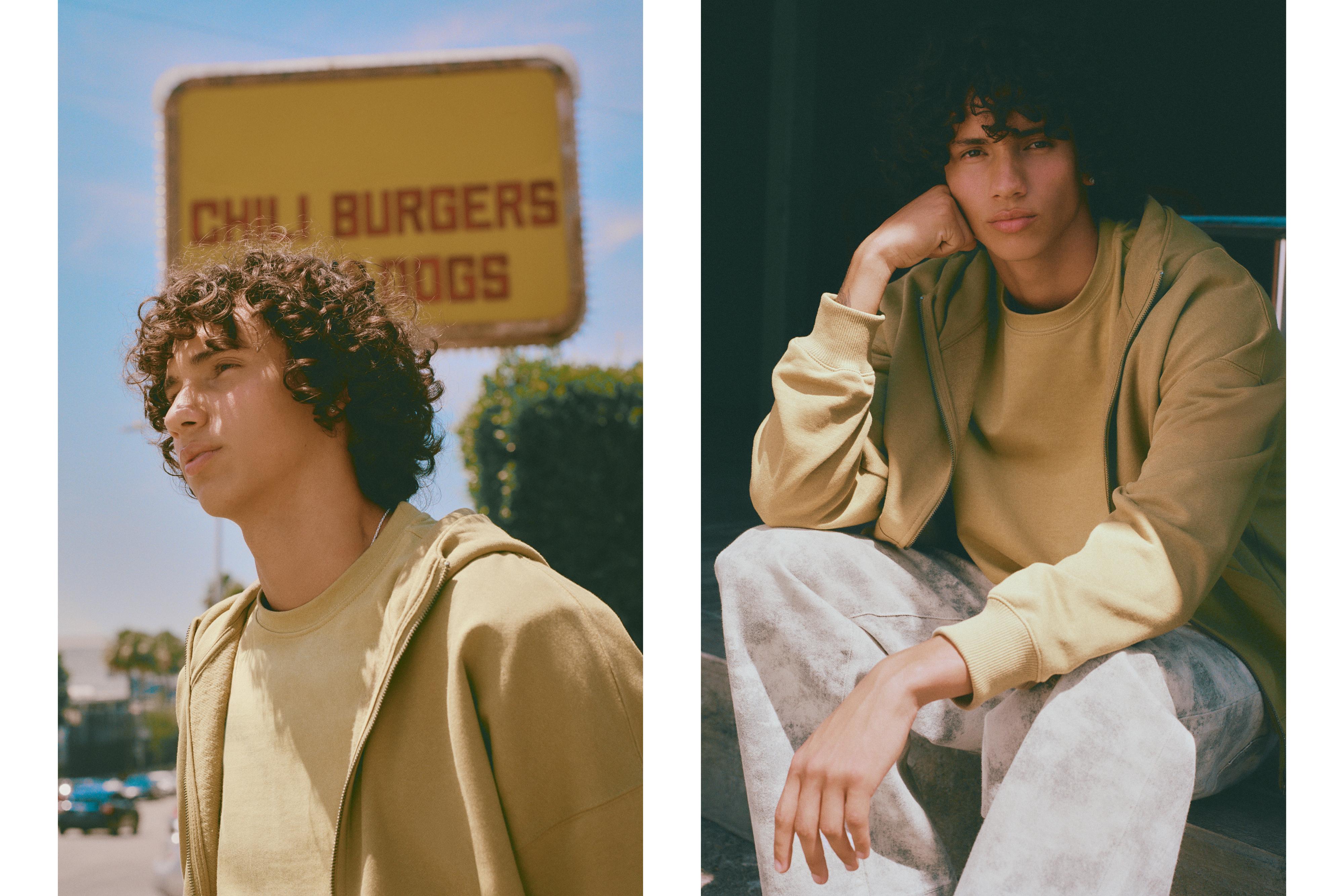 Boxy hoodie with zipper — Lime