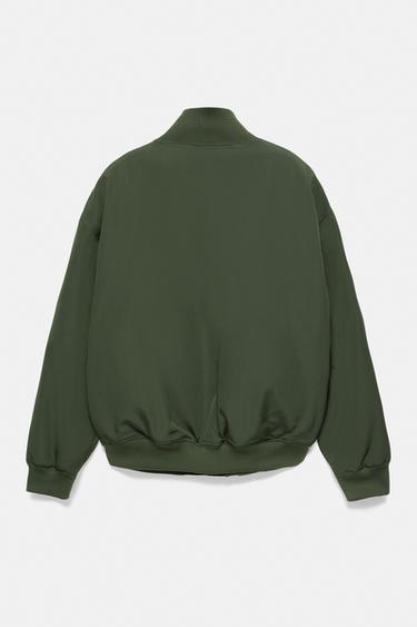 Racing graphic puffer jacket — Green marl 6