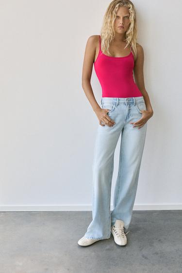 Polyamide bodysuit with thin straps — Raspberry 4