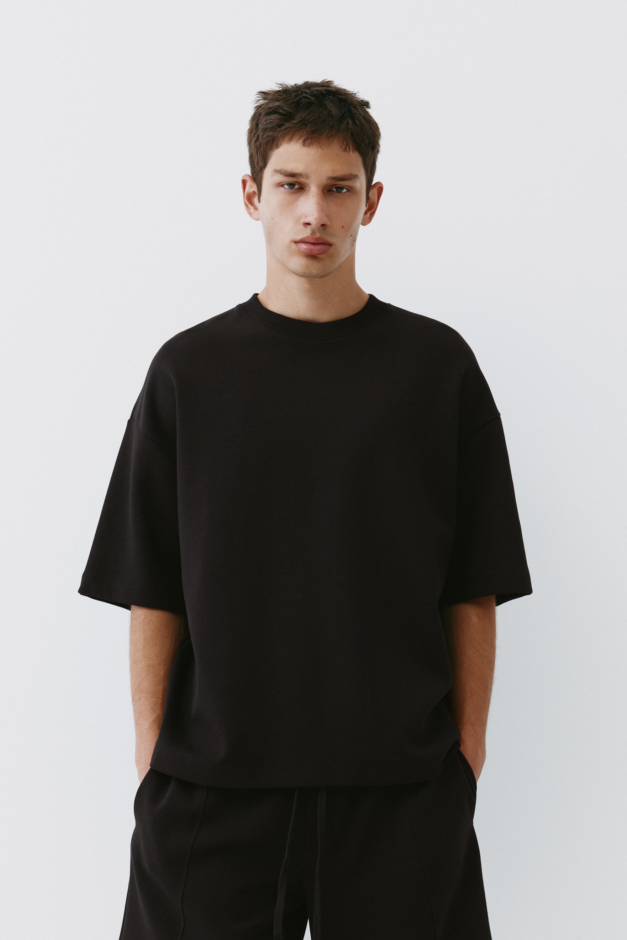 Interlock short sleeve sweatshirt — Black