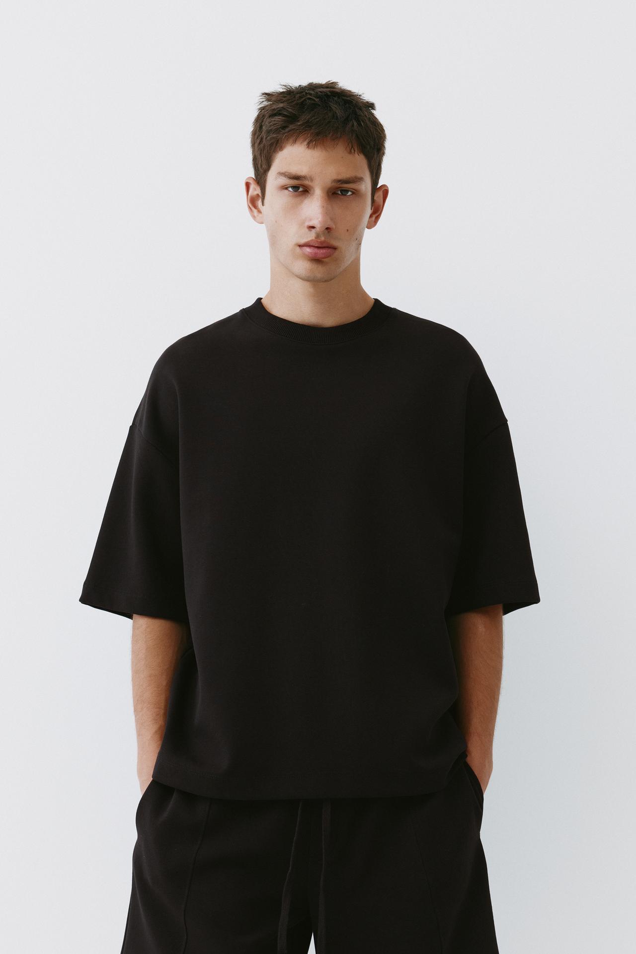 Interlock short sleeve sweatshirt — Black