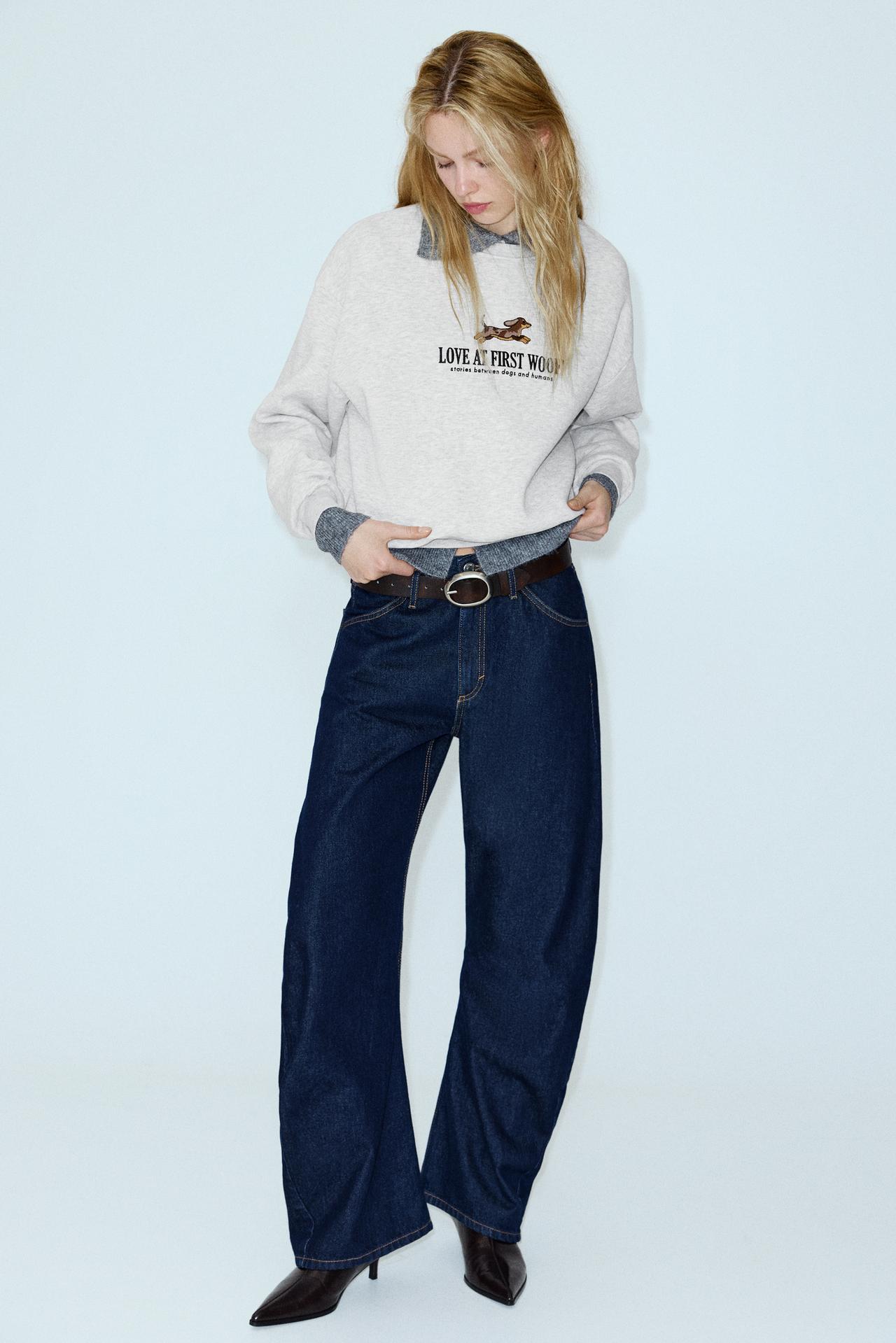 Dog graphic sweatshirt — Grey marl
