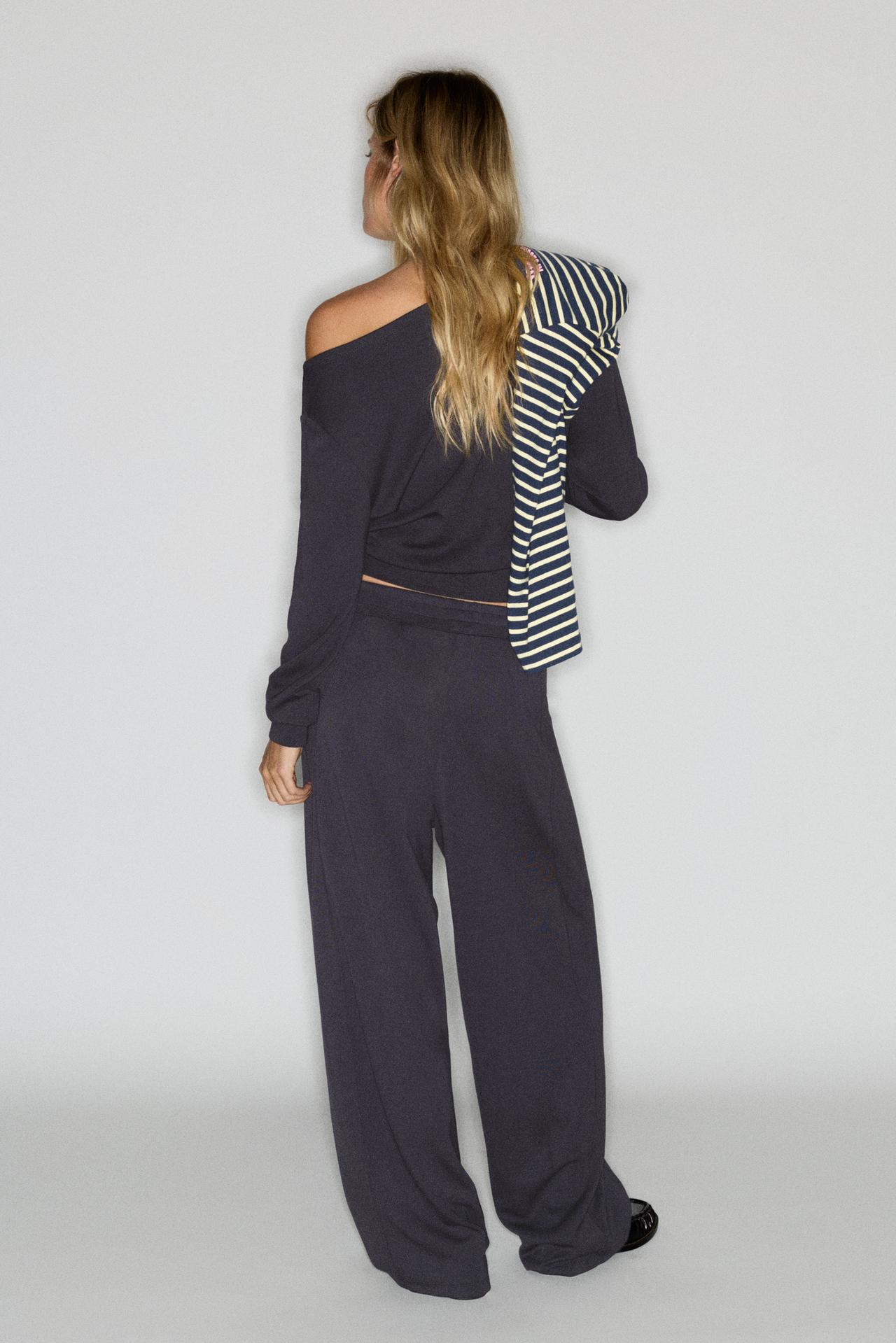 Wide-leg trousers with darts — Anthracite grey