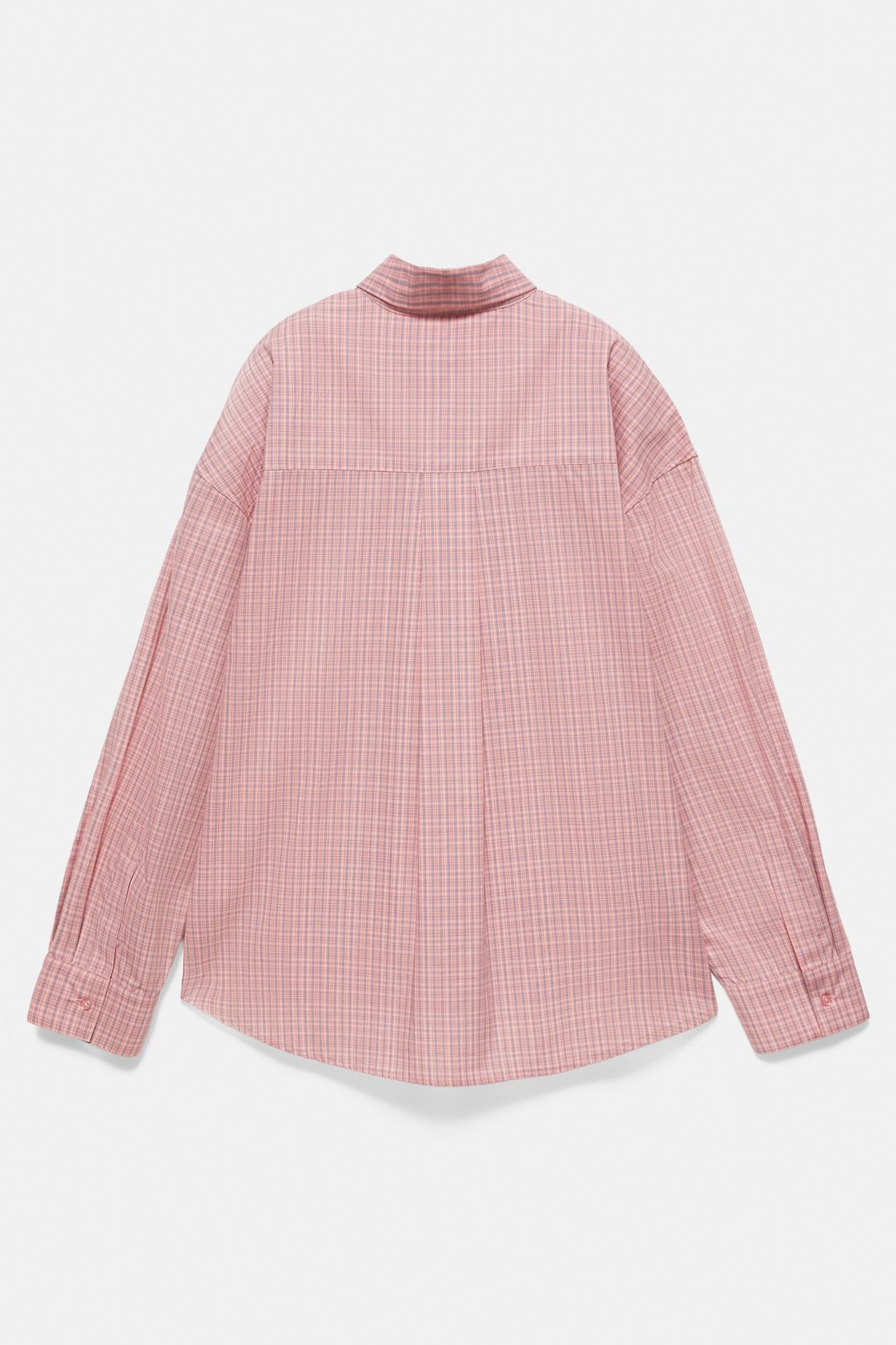 Check shirt with pocket — Chalk pink