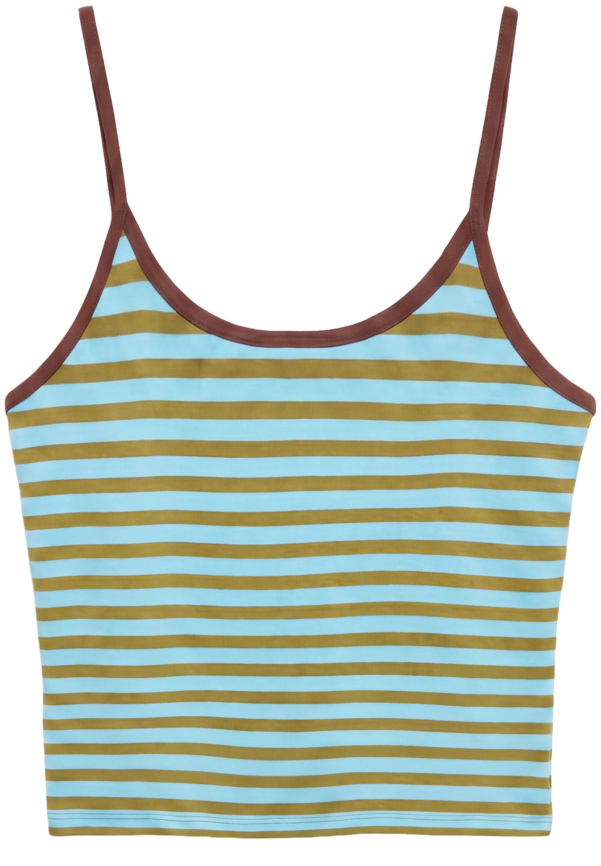 Striped strappy top — Bluish green