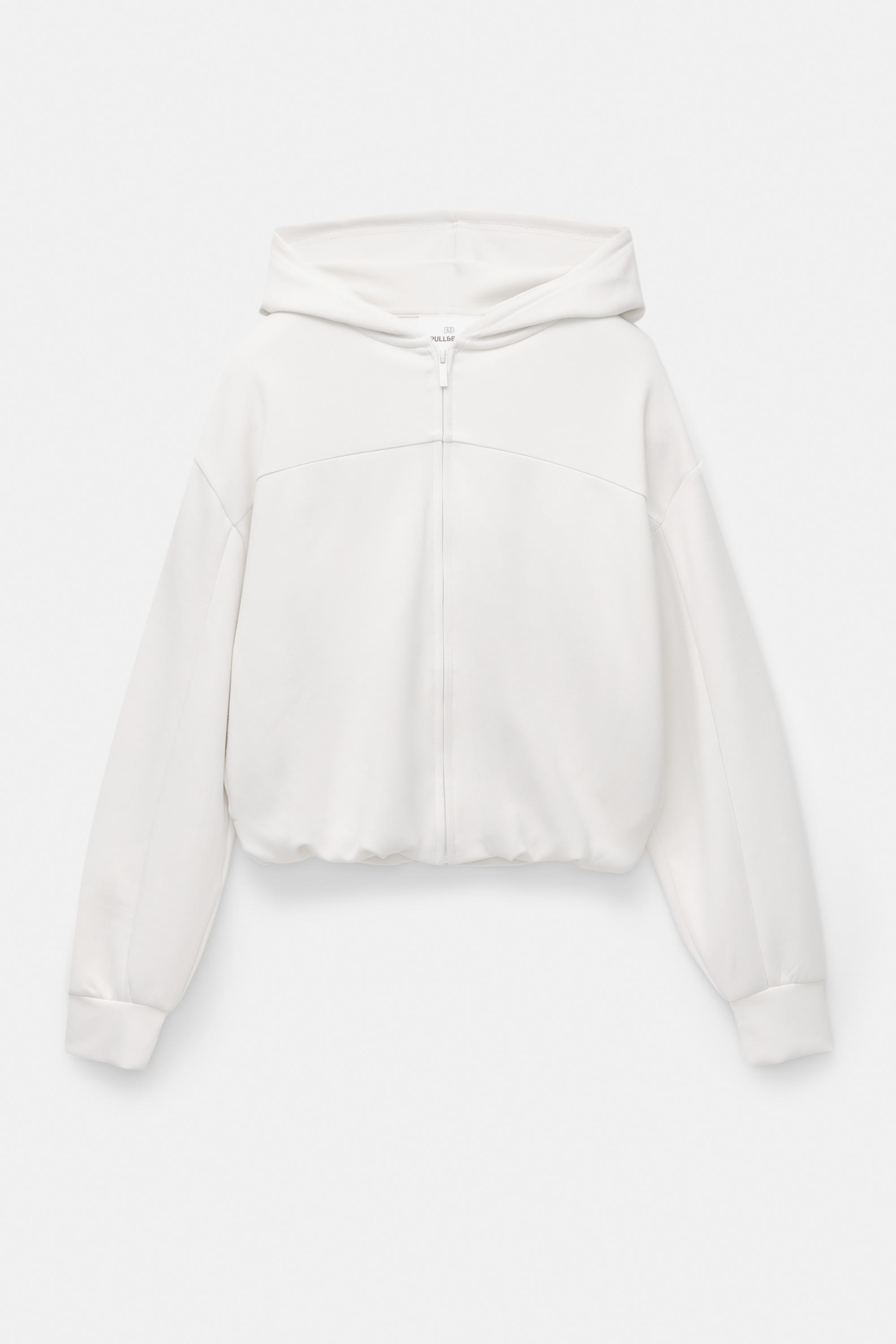 Soft touch hooded sweatshirt — Ecru