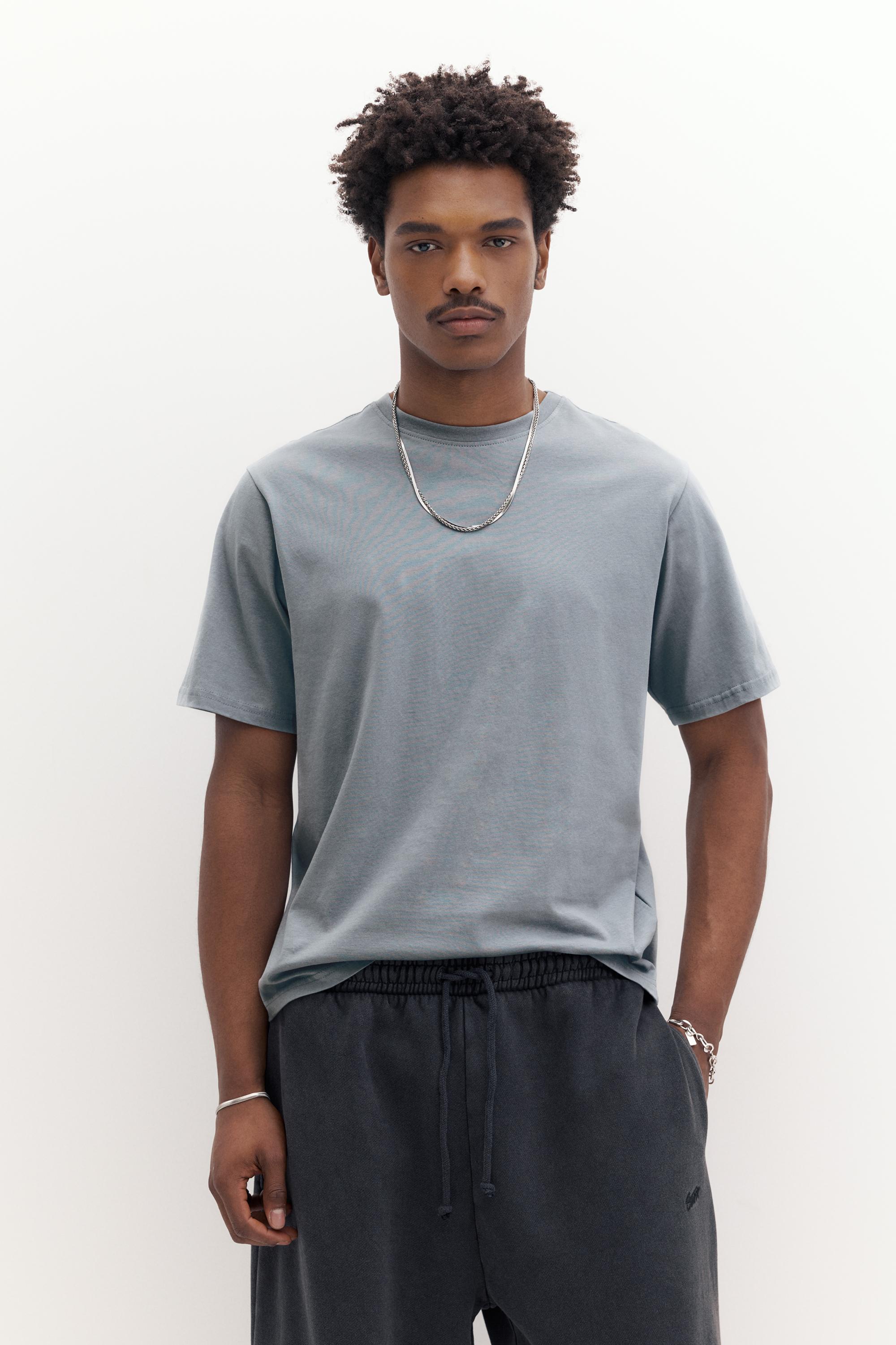 Basic kısa kollu pamuklu tişört - Görsel 99