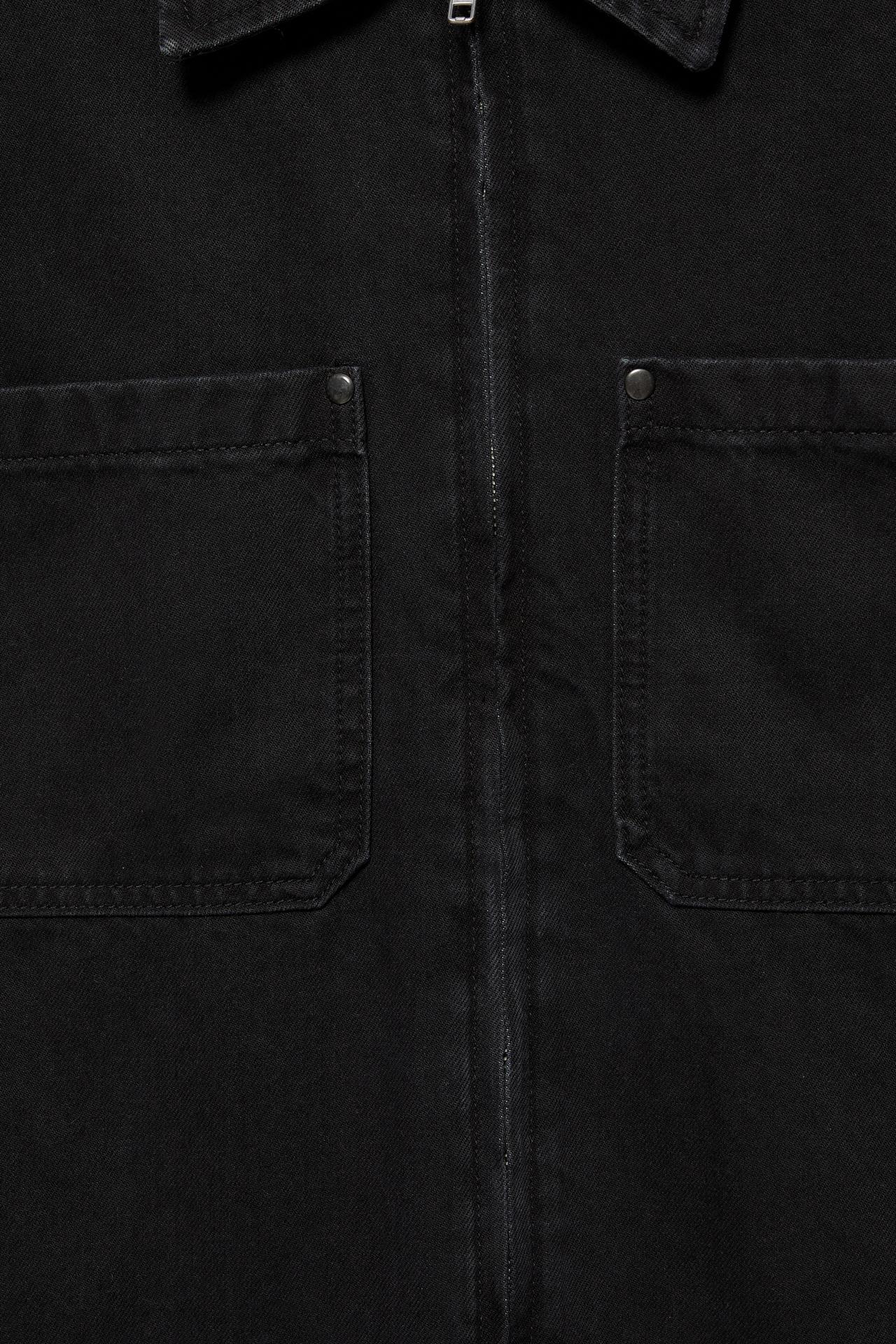 Double-sleeve denim overshirt — Faded black