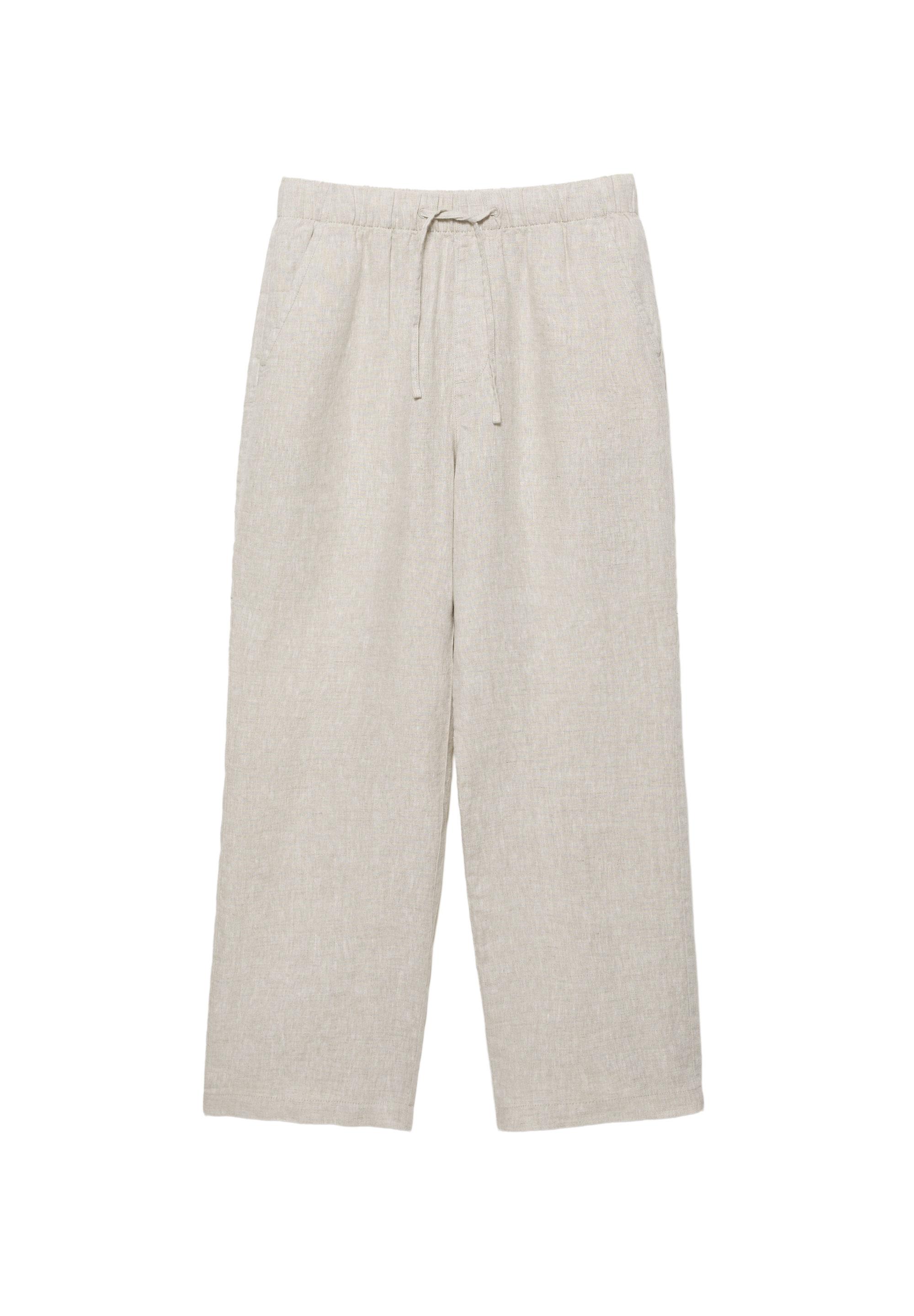 100% linen jogger trousers — Beige