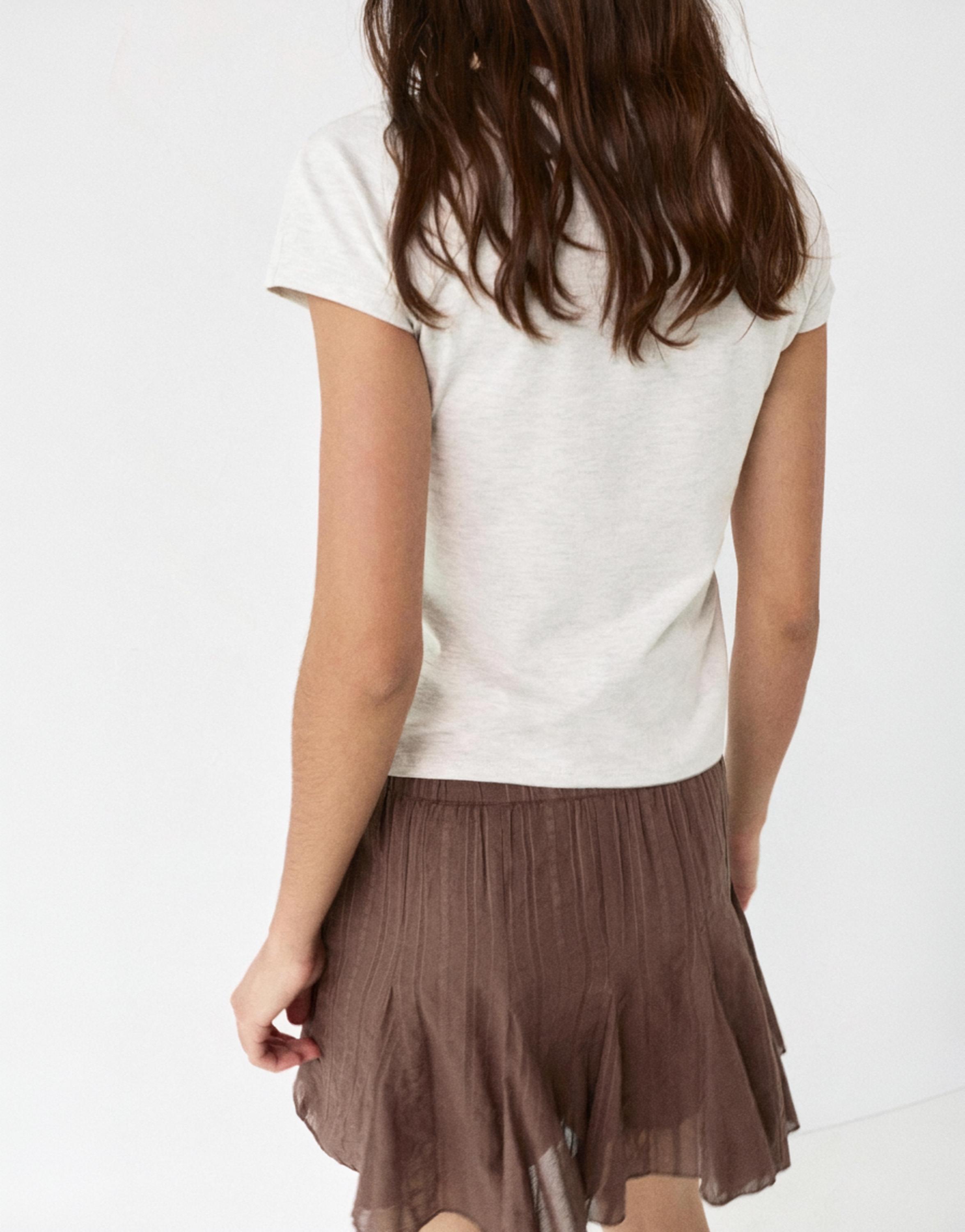 Brown mini skirt — Brown