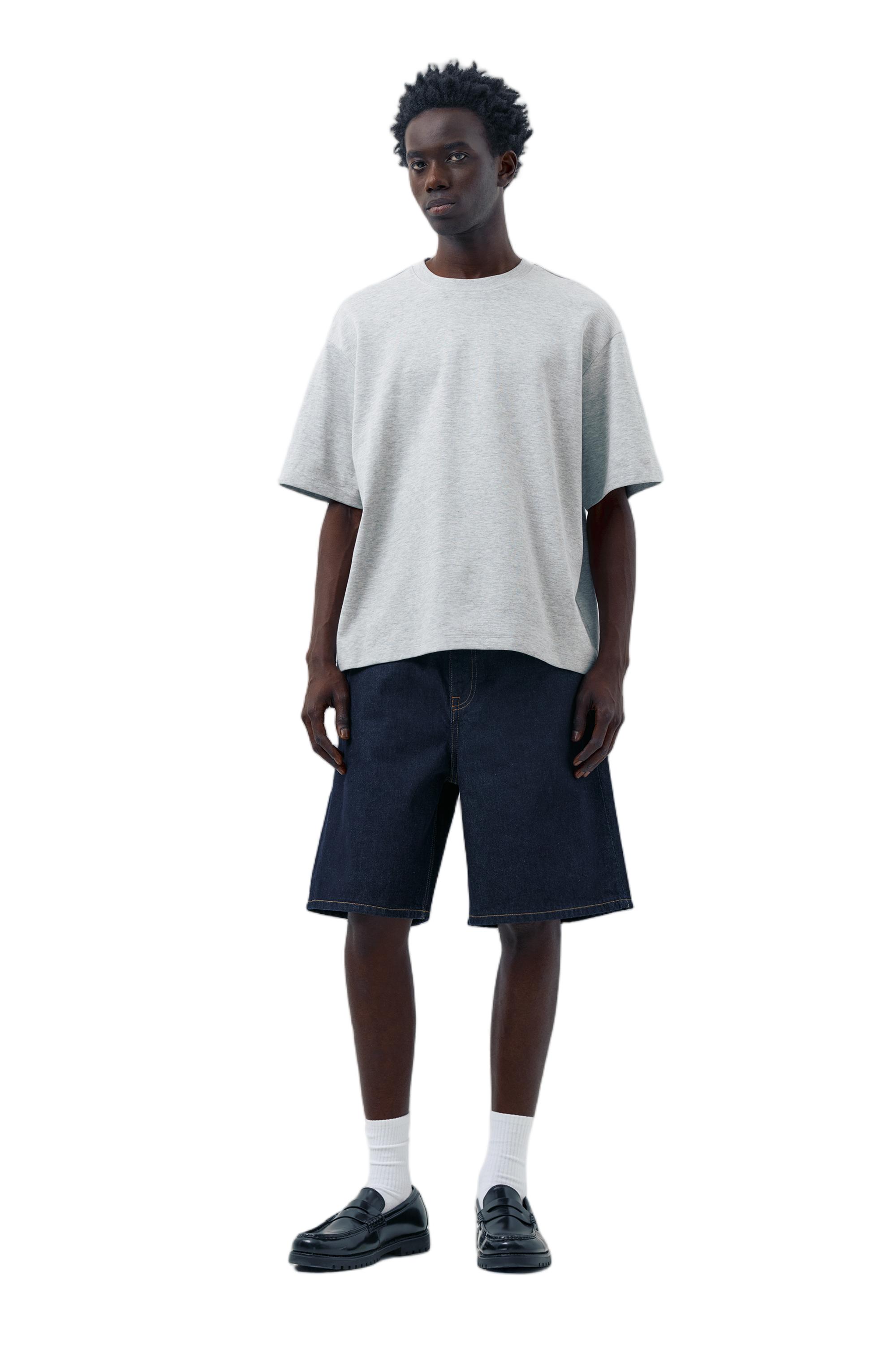 Baggy relaxed fit denim bermuda - Görsel 34