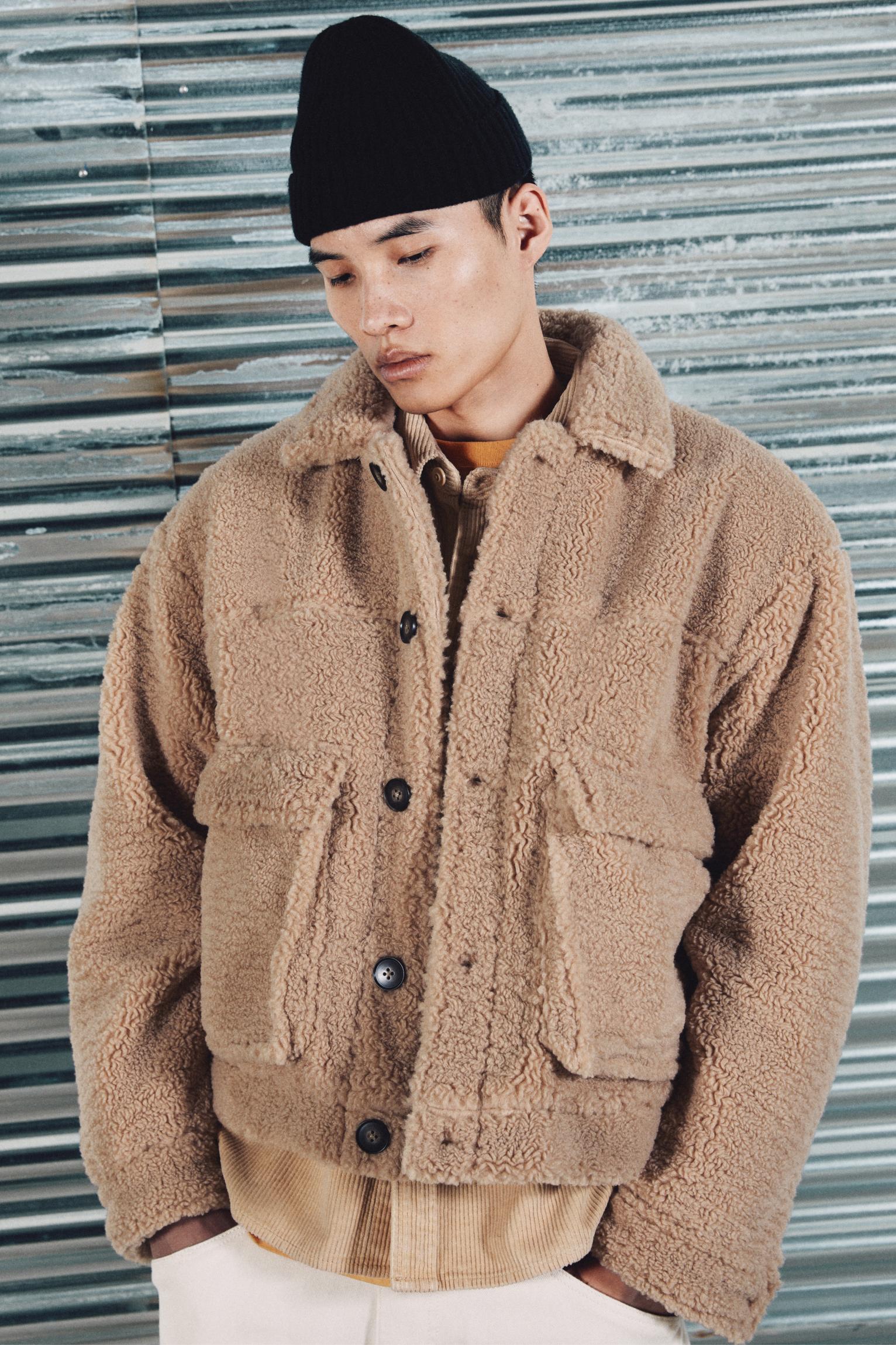 Faux shearling jacket - pull&bear