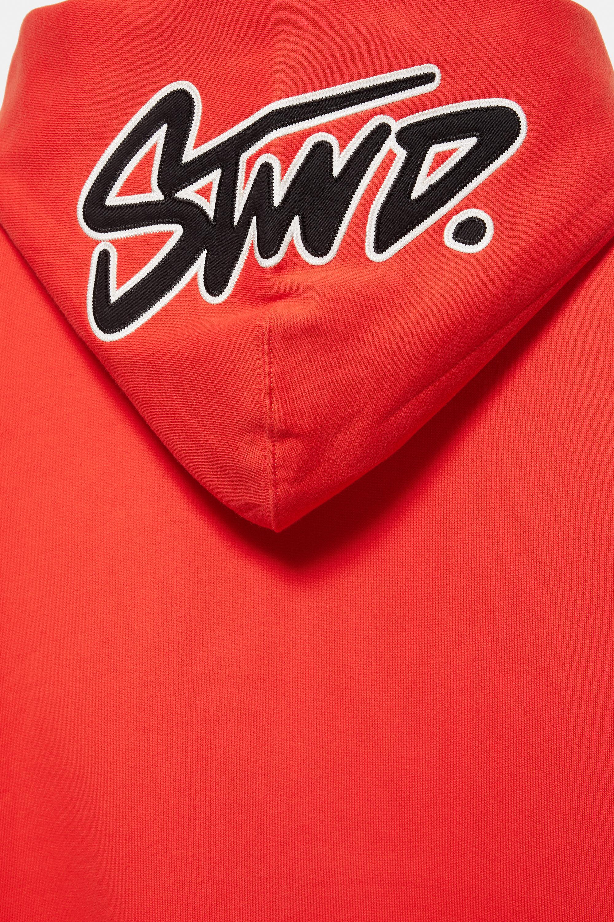 STWD boxy-fit logo hoodie — Red