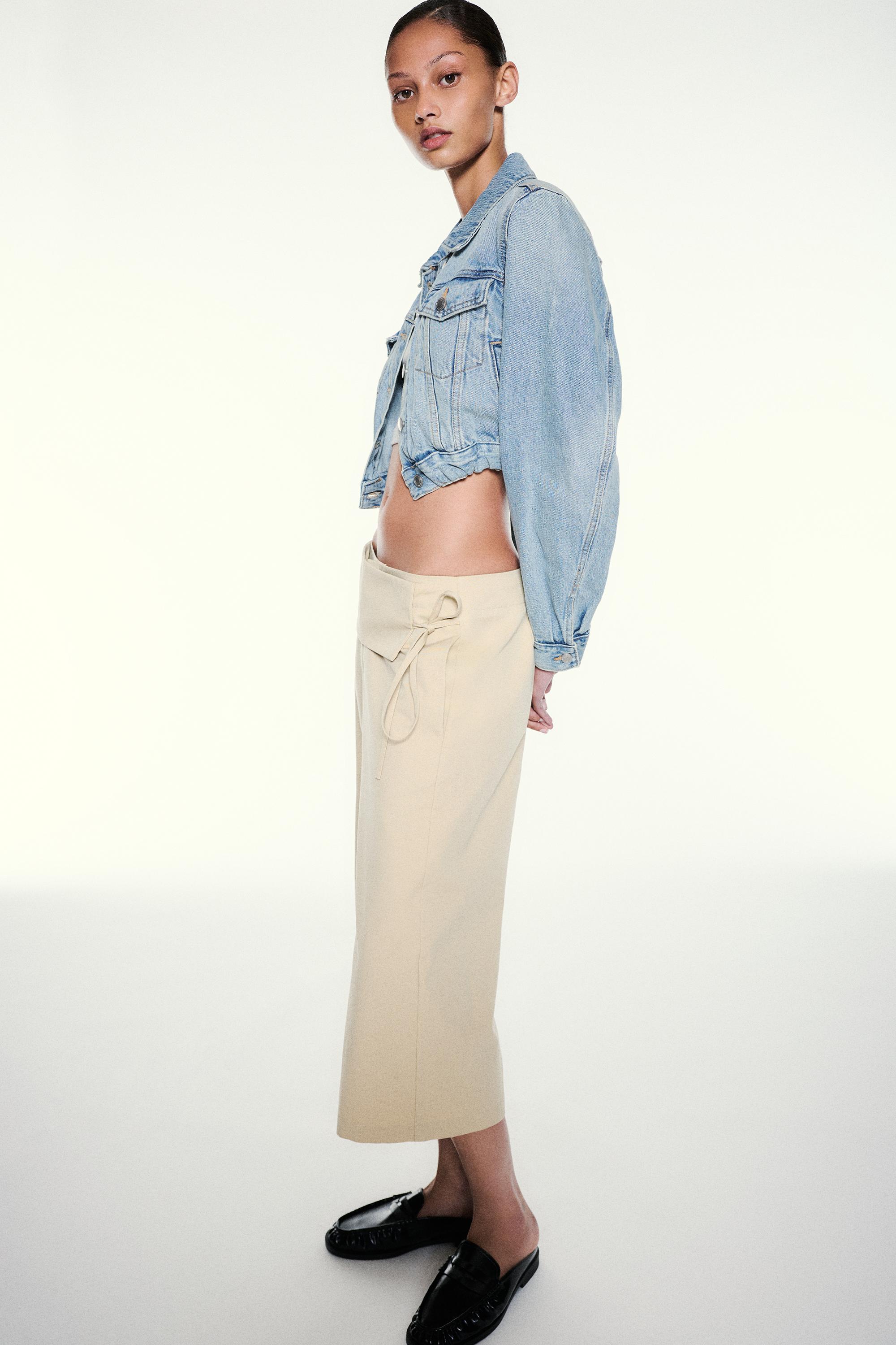 Cropped denim jacket — Pale blue