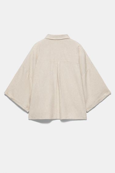 Linen blend shirt — Beige 7