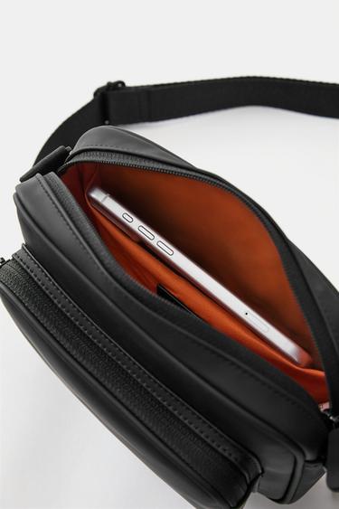 Rubberised crossbody bag — Black 4