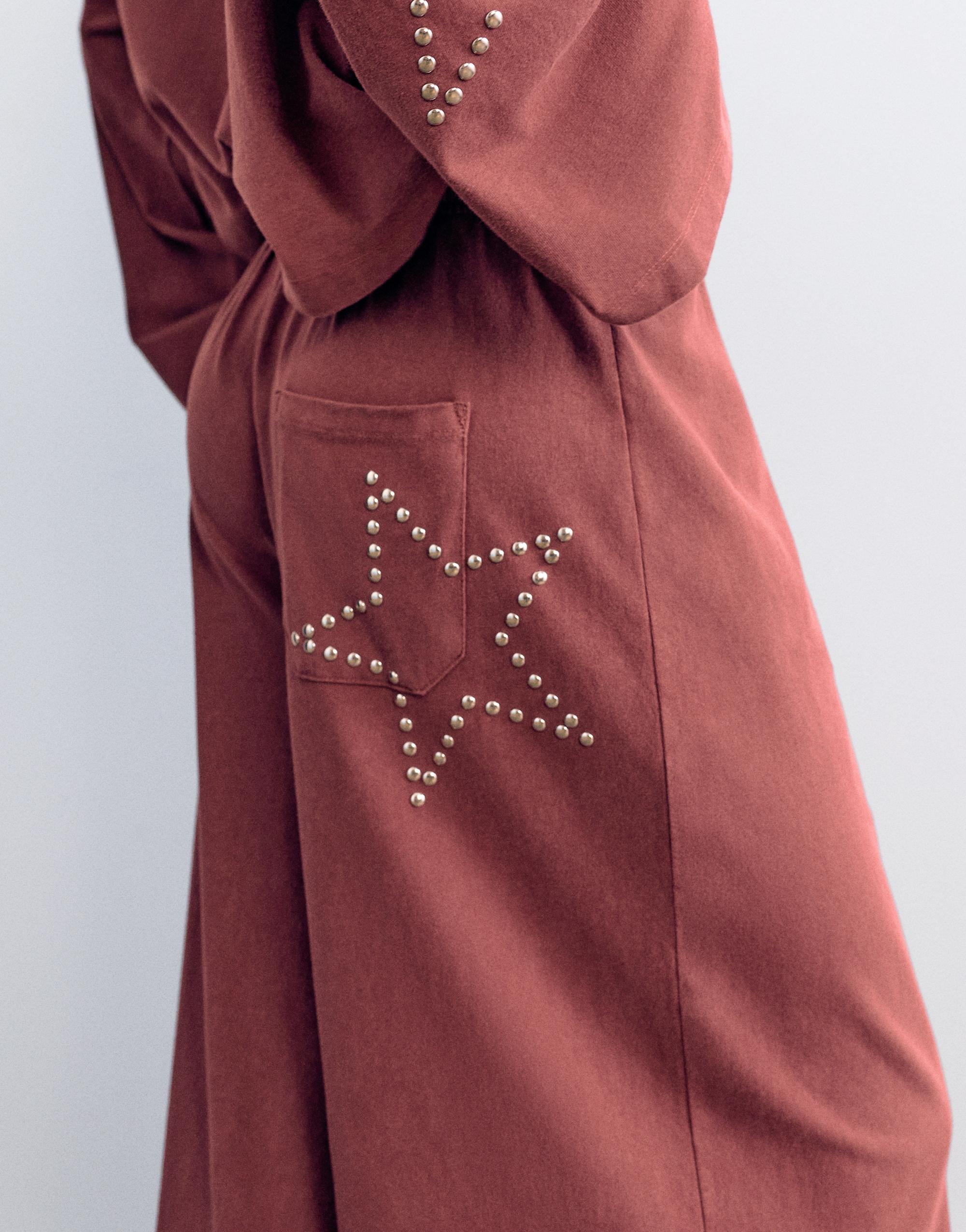 Wide-leg star trousers — Maroon