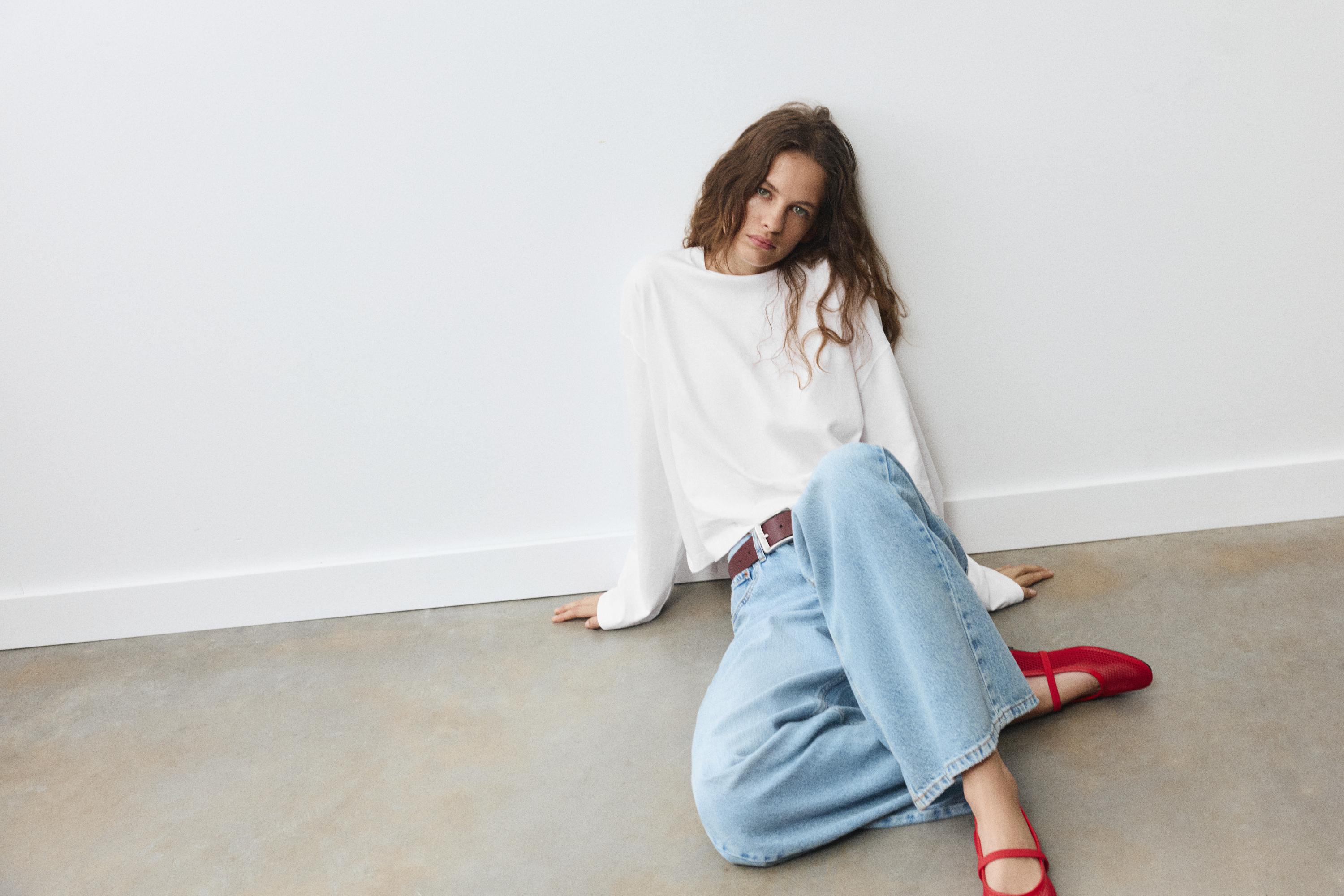 Boxy-fit long sleeve T-shirt — White
