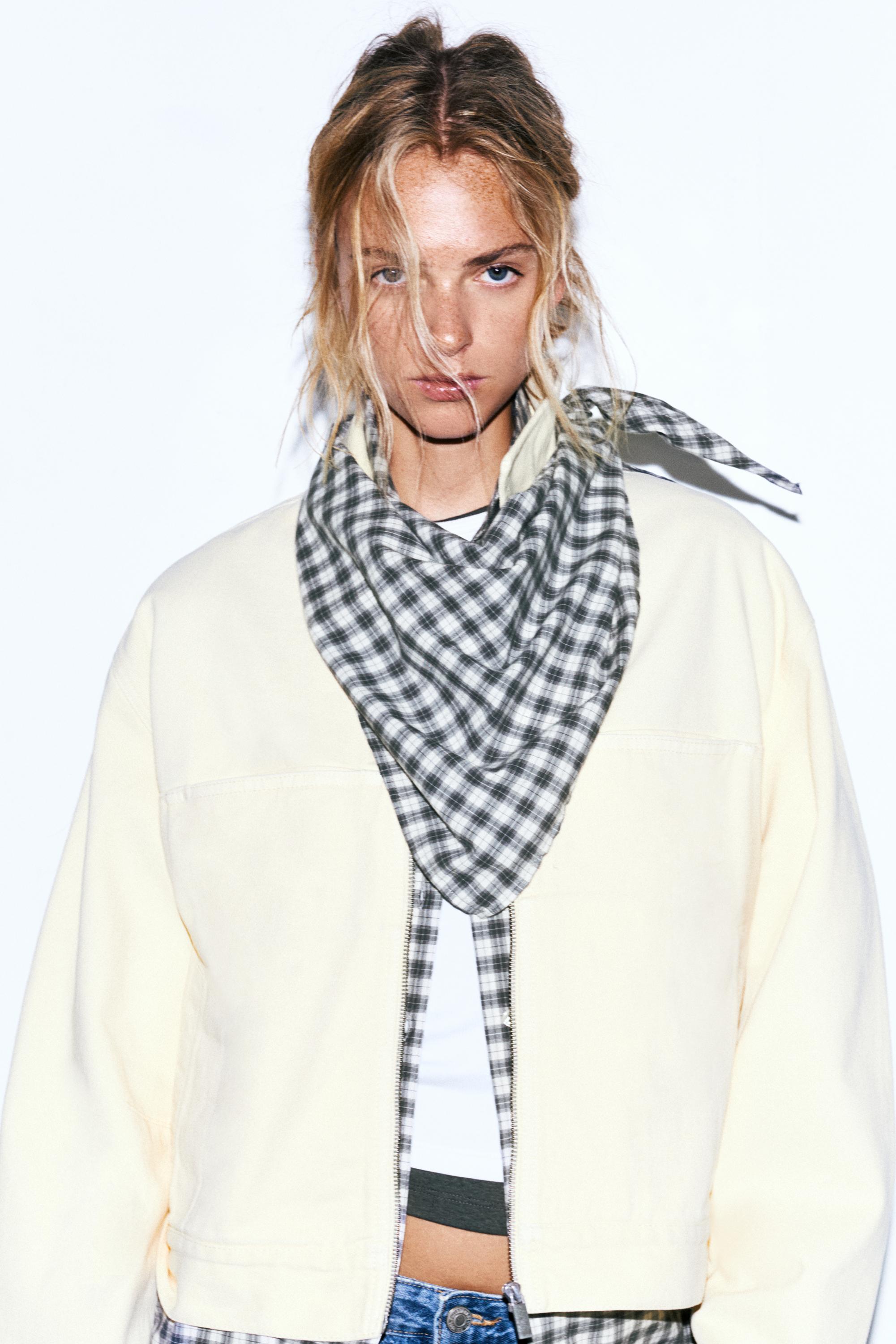 Çok konumlu bandana detaylı kareli gömlek - Görsel 33