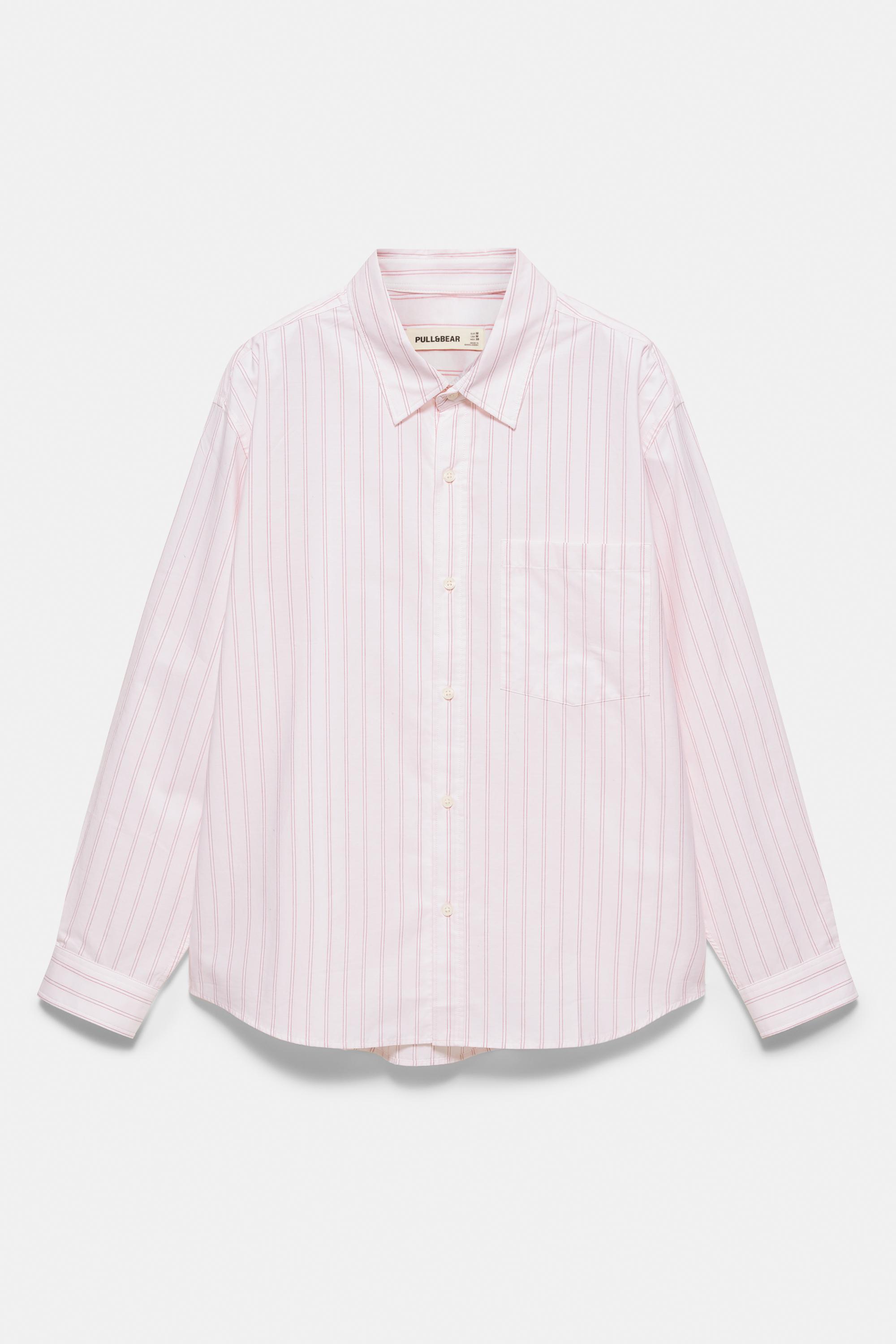 Striped long sleeve shirt — Rose pink
