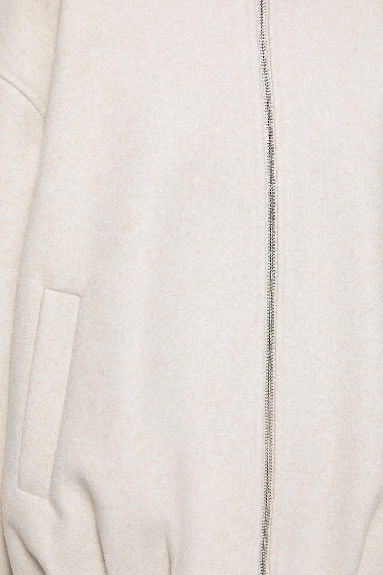 Wool-blend balloon bomber jacket — Beige