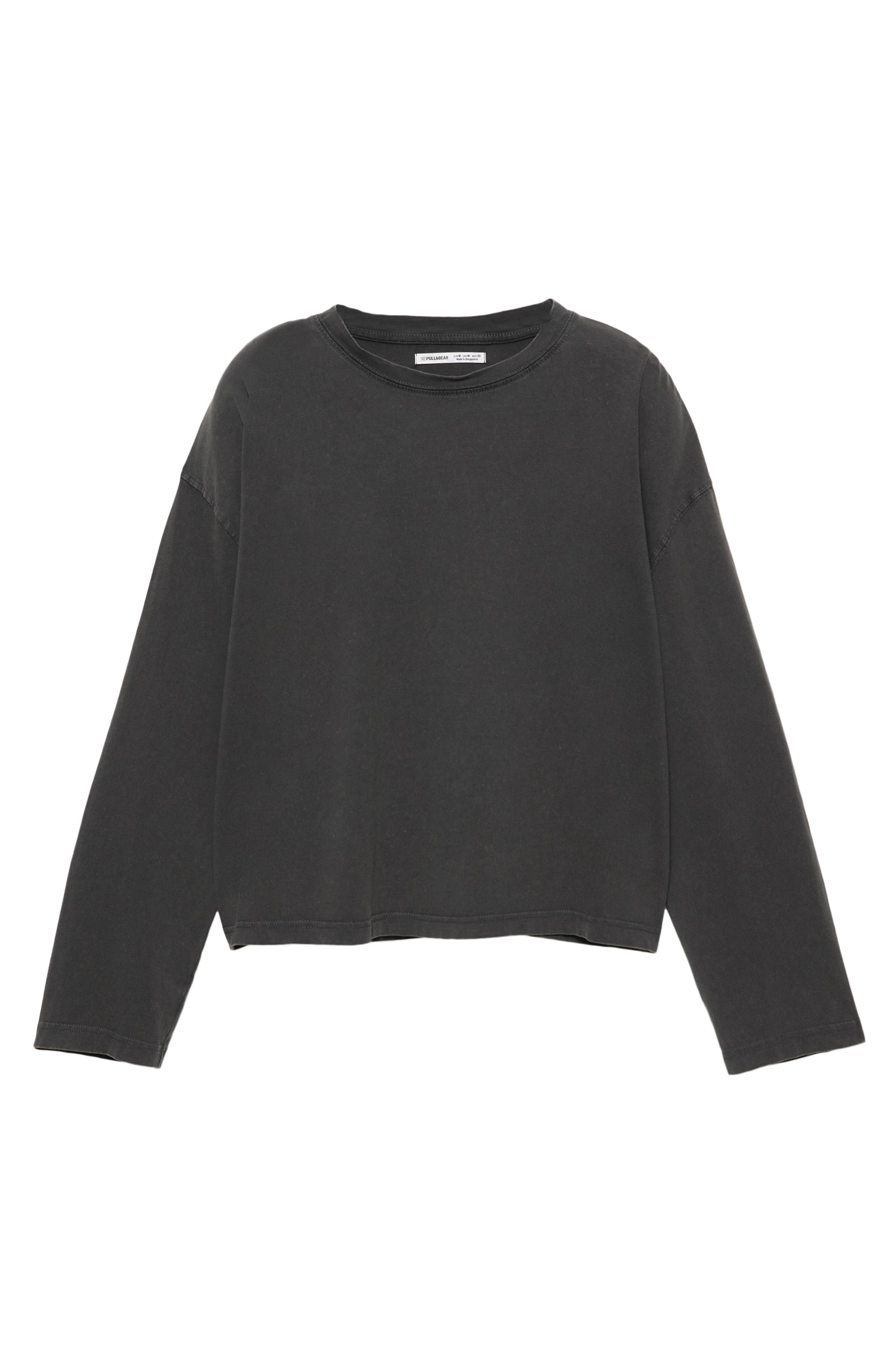 Uzun kollu boxy t-shirt - Görsel 8