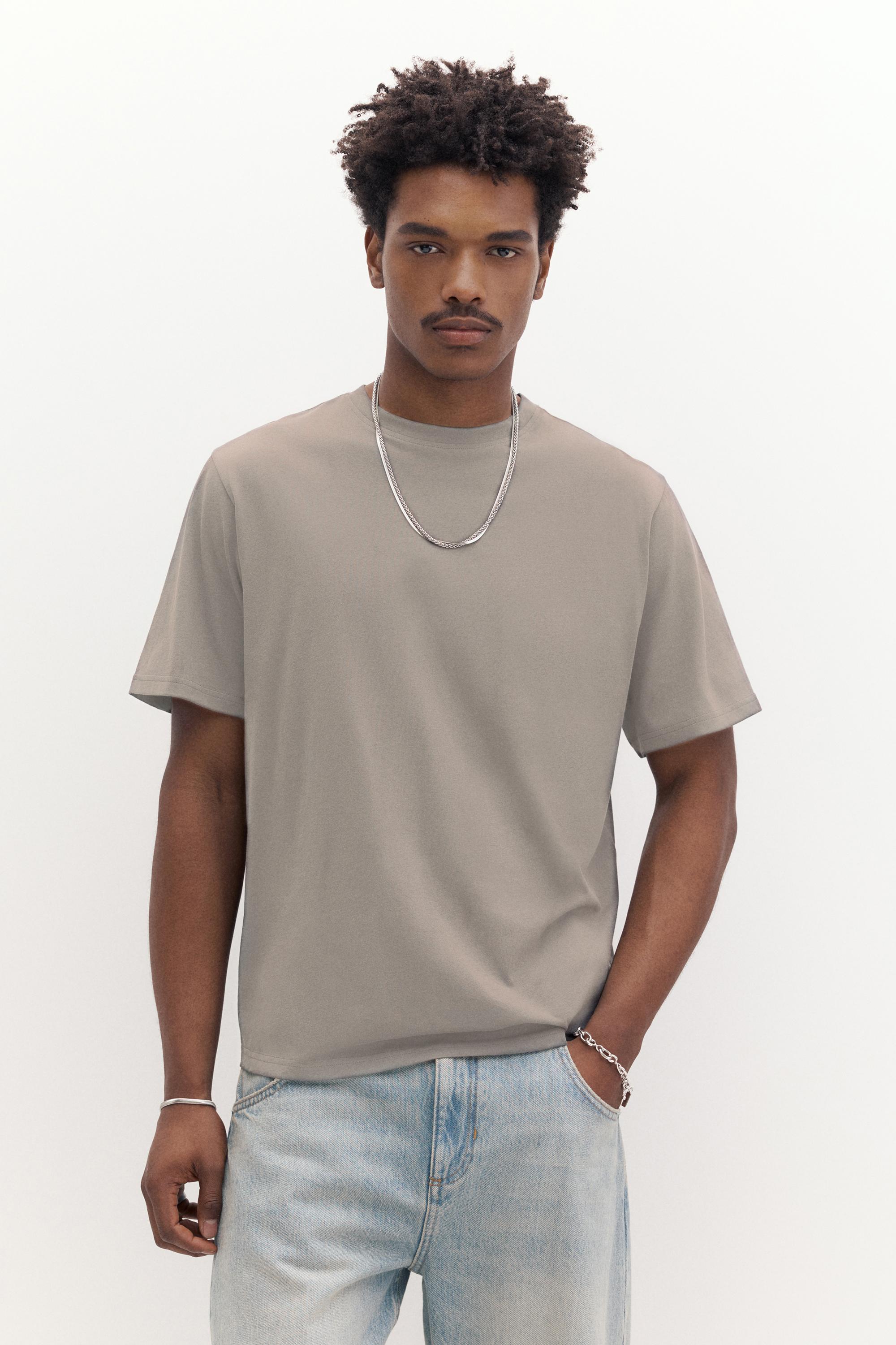 Basic kısa kollu pamuklu tişört - Görsel 146