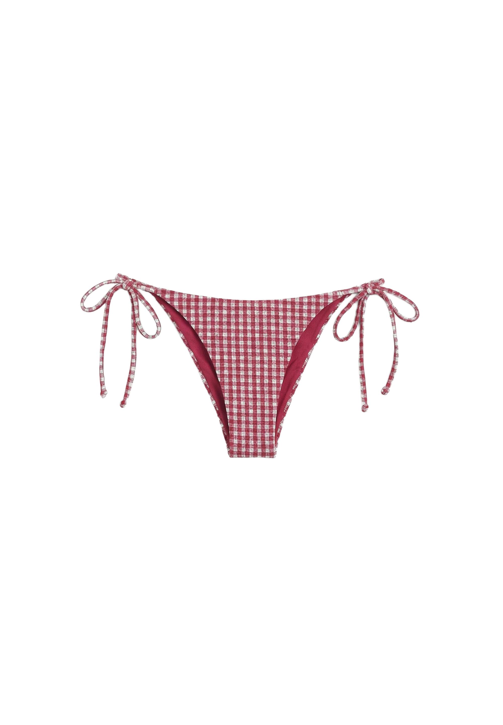 Gingham bikini bottoms — Maroon