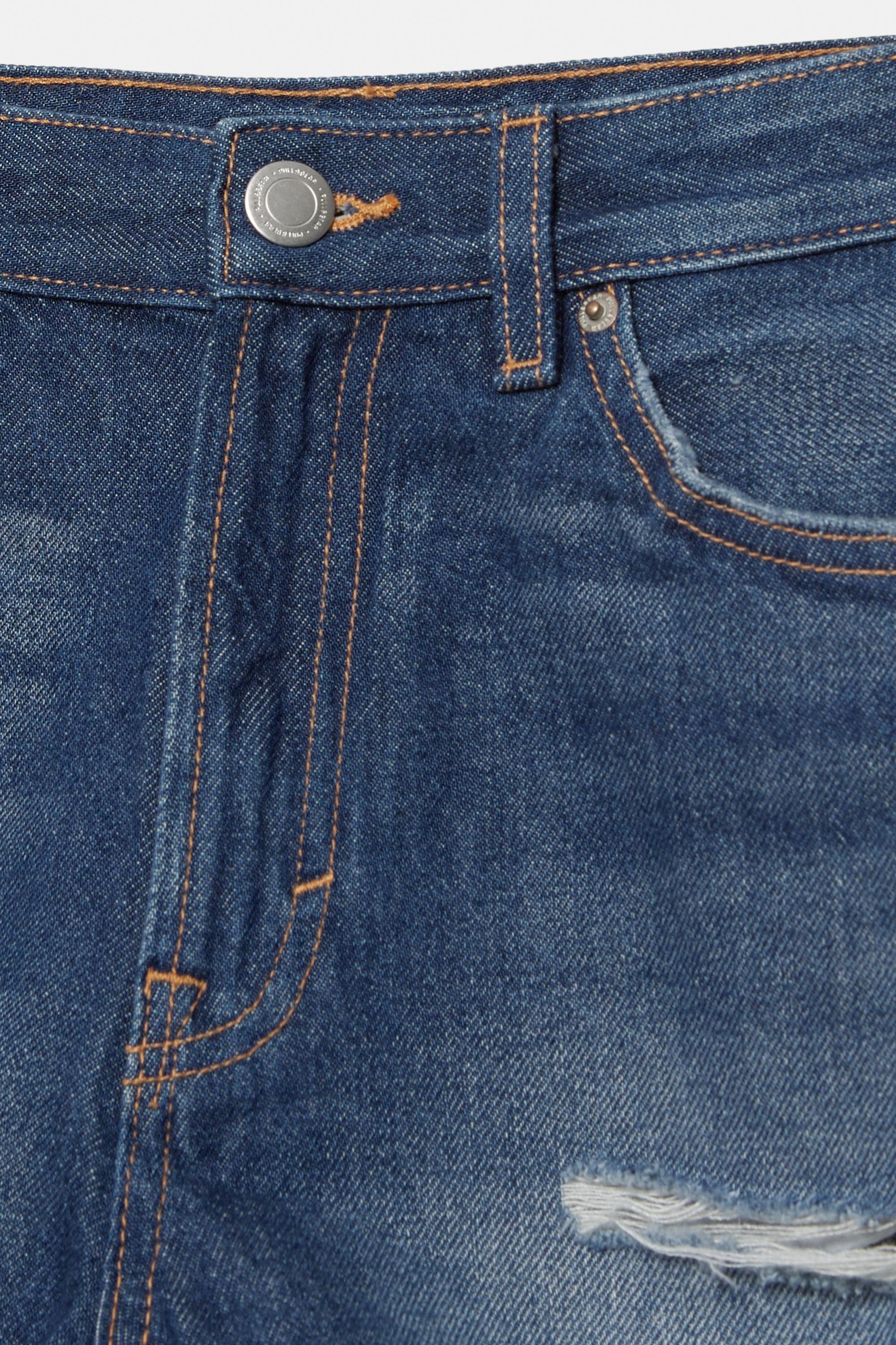 Mom fit ripped denim shorts — Dark blue