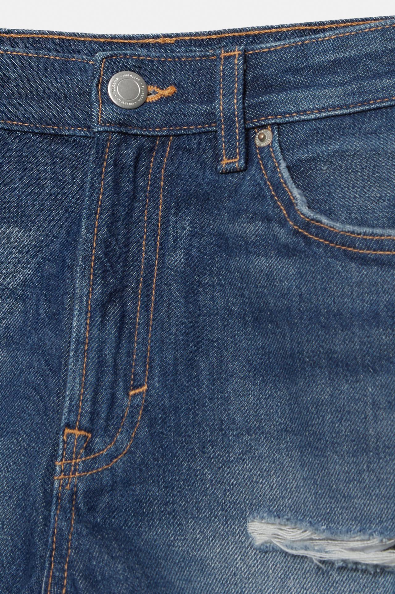 Mom fit ripped denim shorts — Dark blue