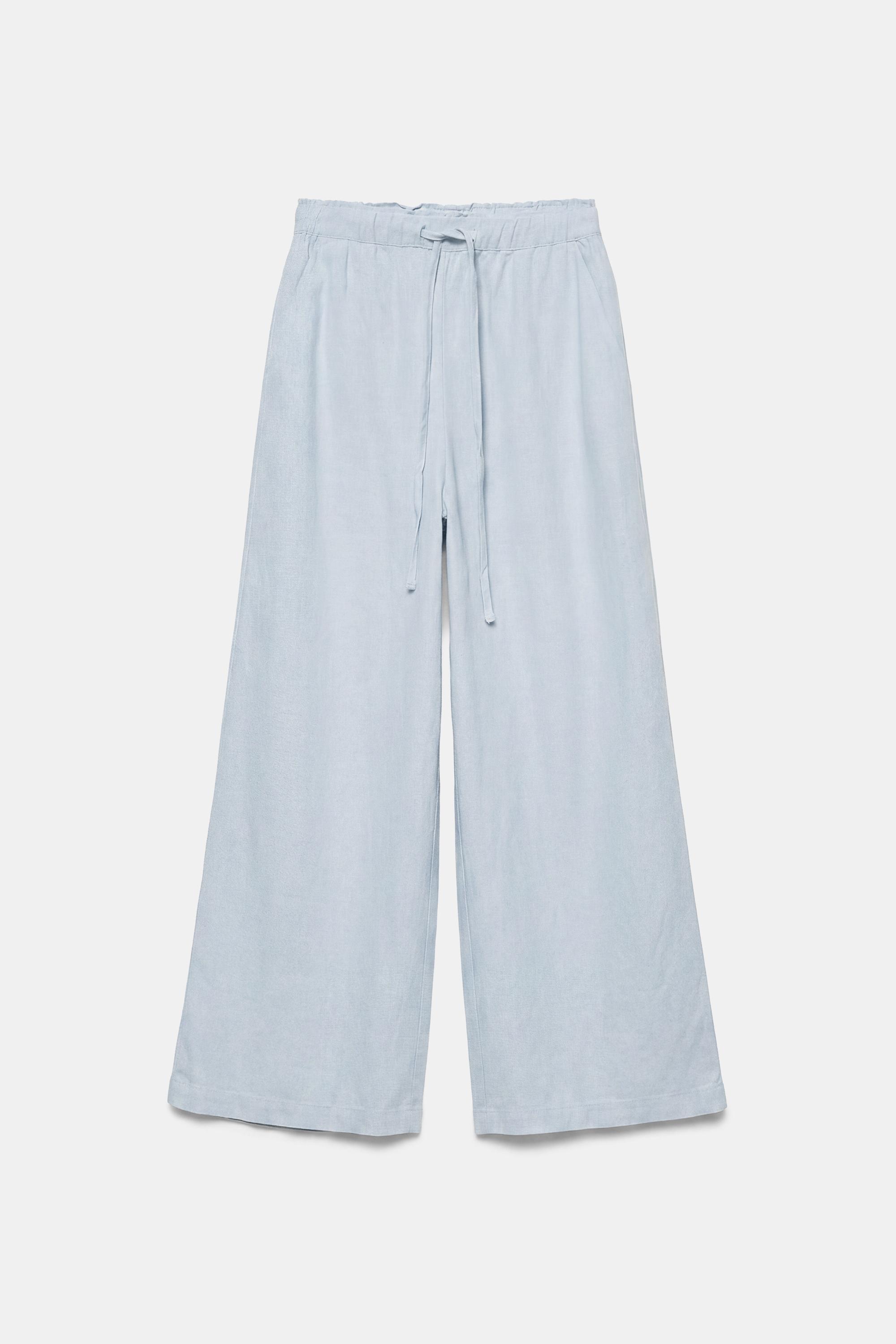 Elasticated waist culottes — Sky blue