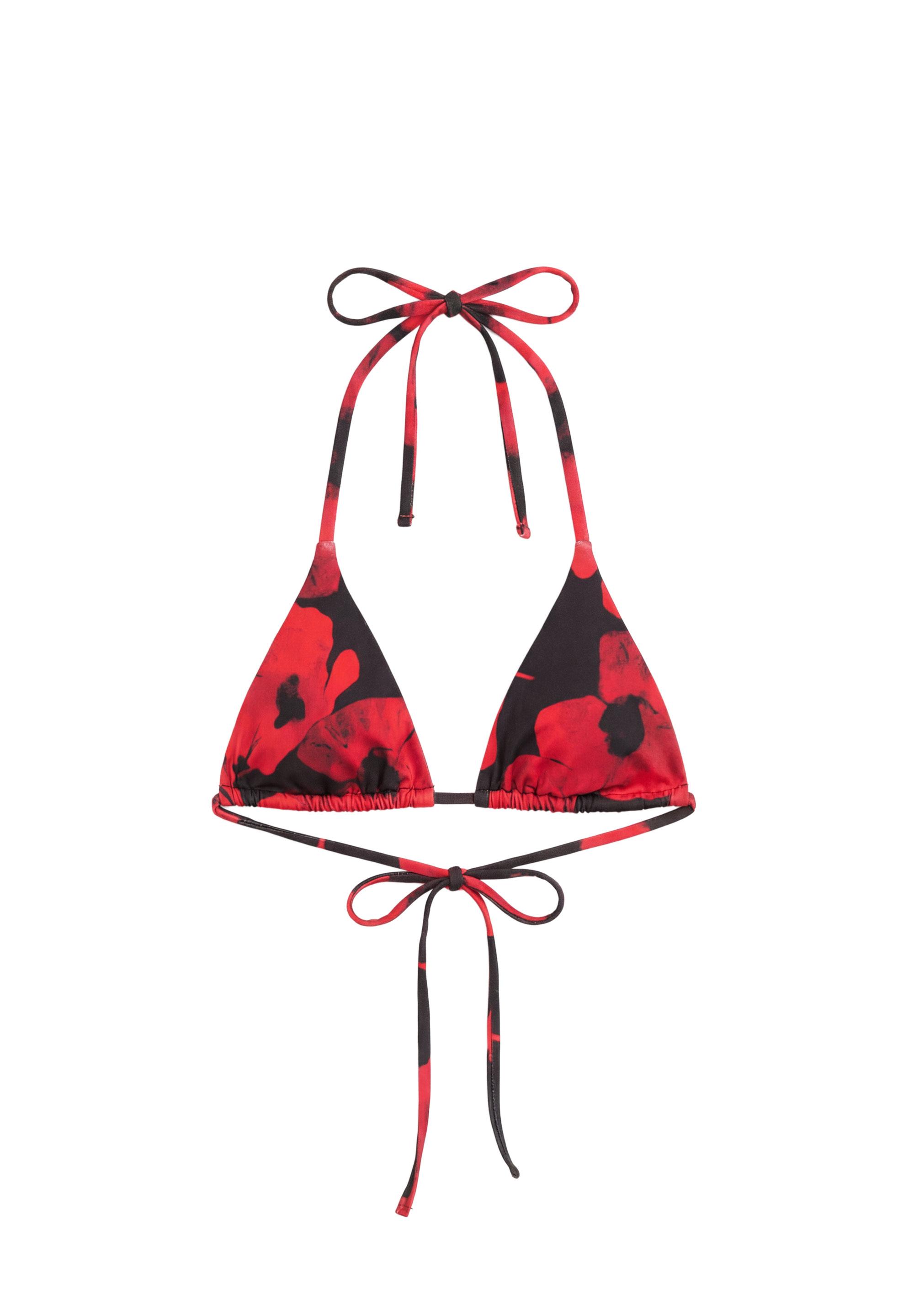 Floral bikini top — Red