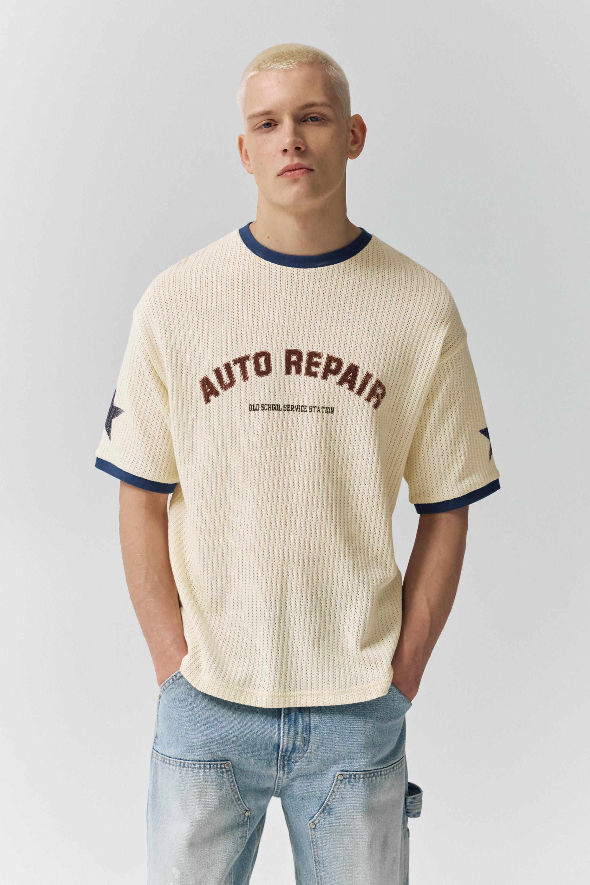 Grafik desenli kısa kollu süveter - Görsel 16