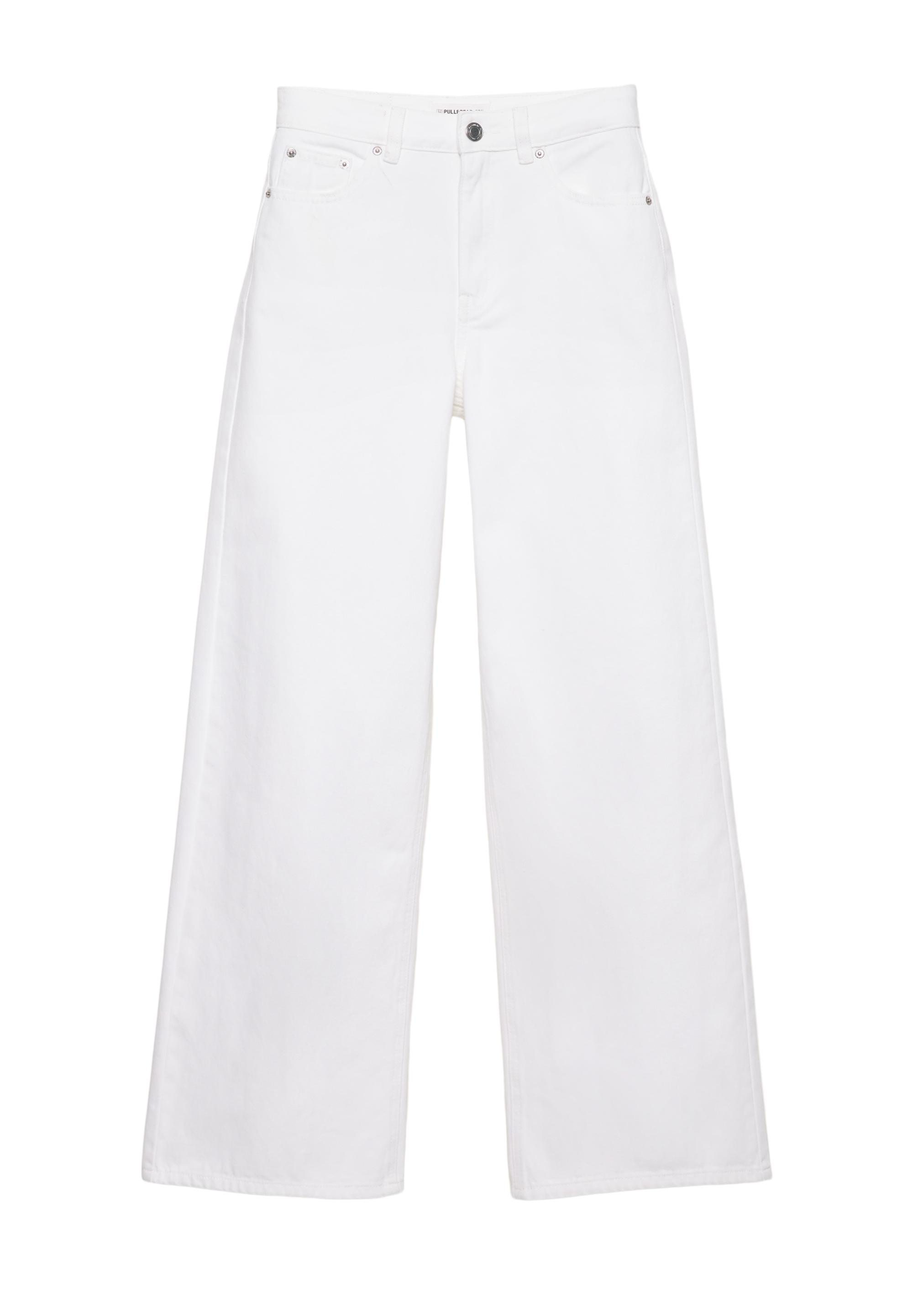 High-waist wide-leg jeans — White-t
