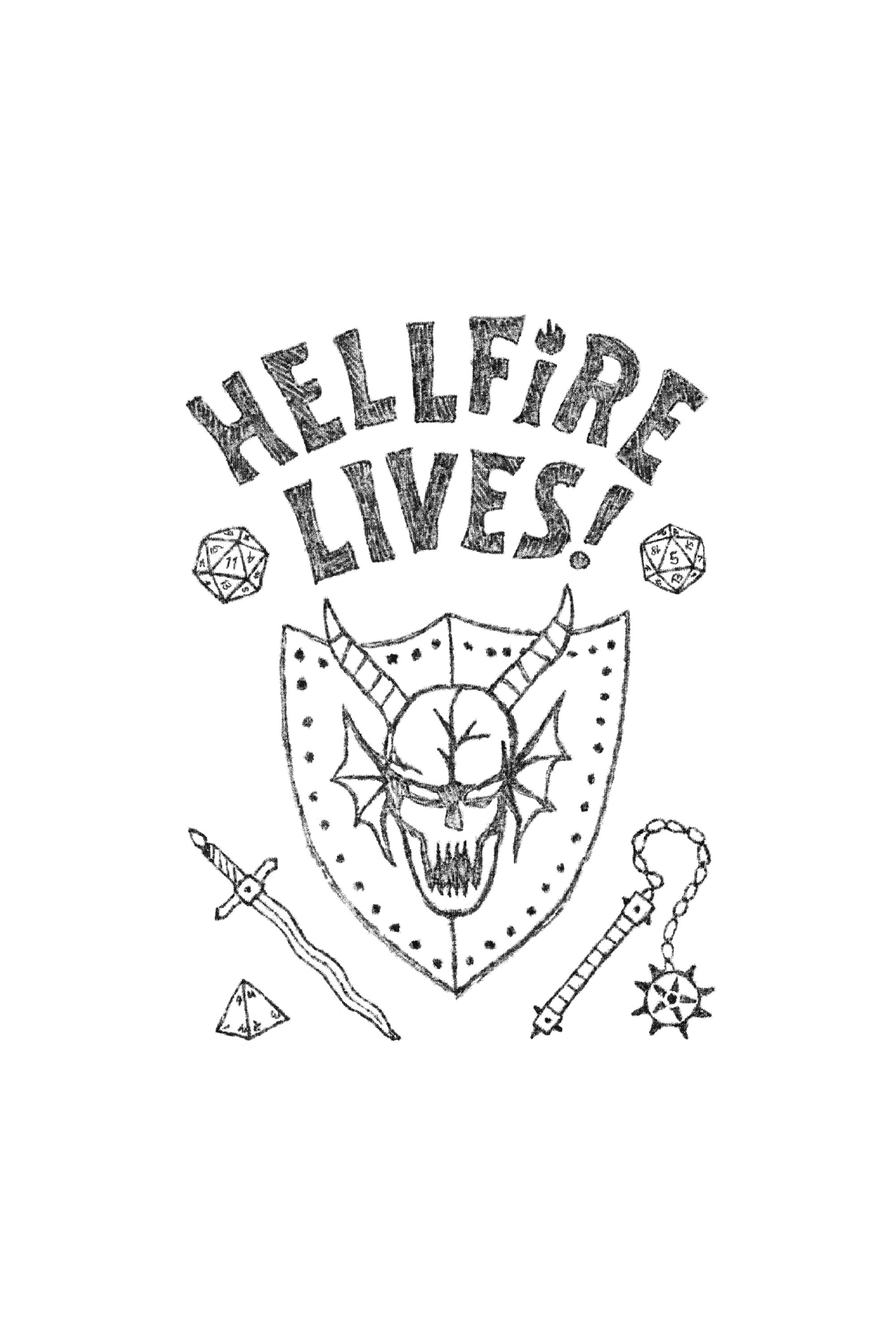 Hellfire Lives Stranger Things T-shirt — Grey marl