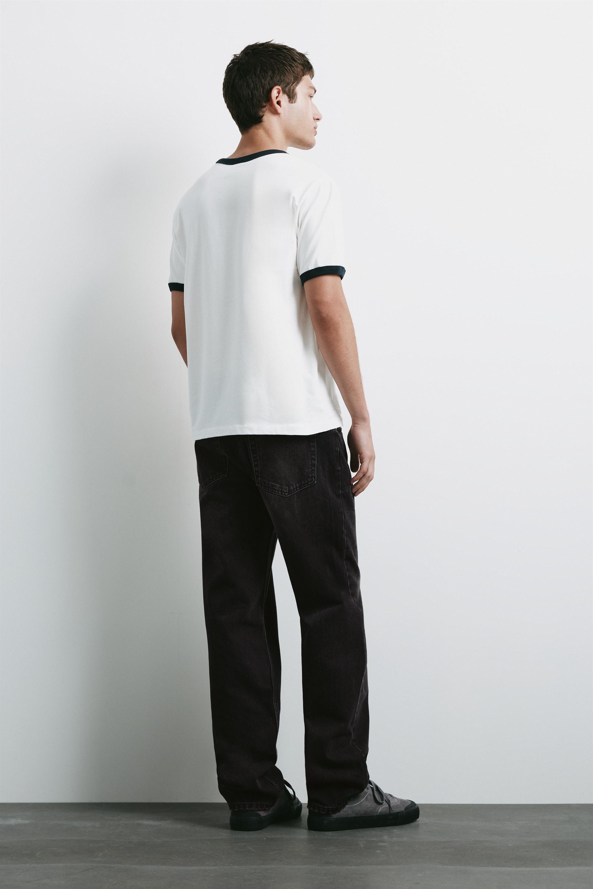 Straight-leg jeans — Faded black