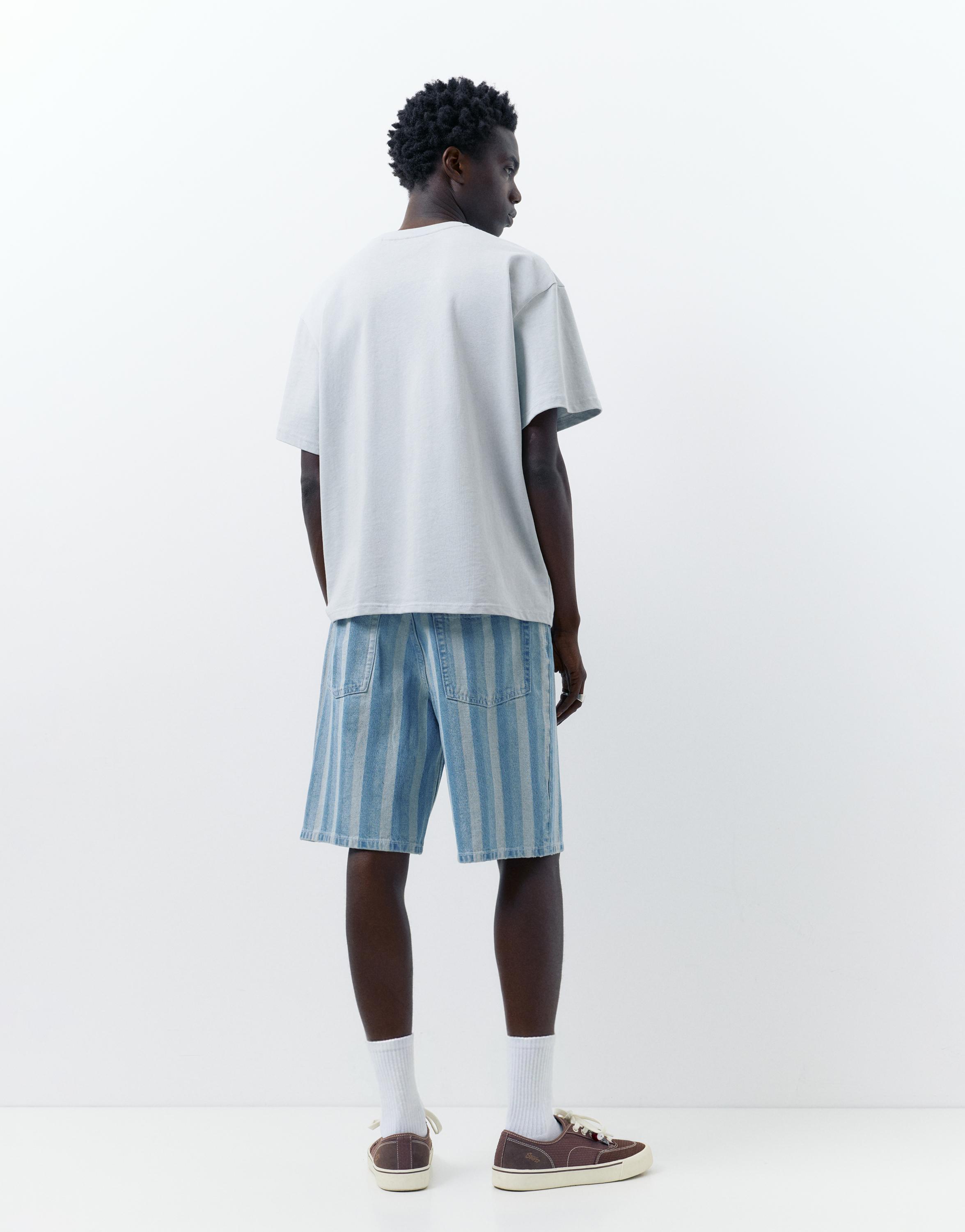 Baggy denim bermuda - Görsel 8