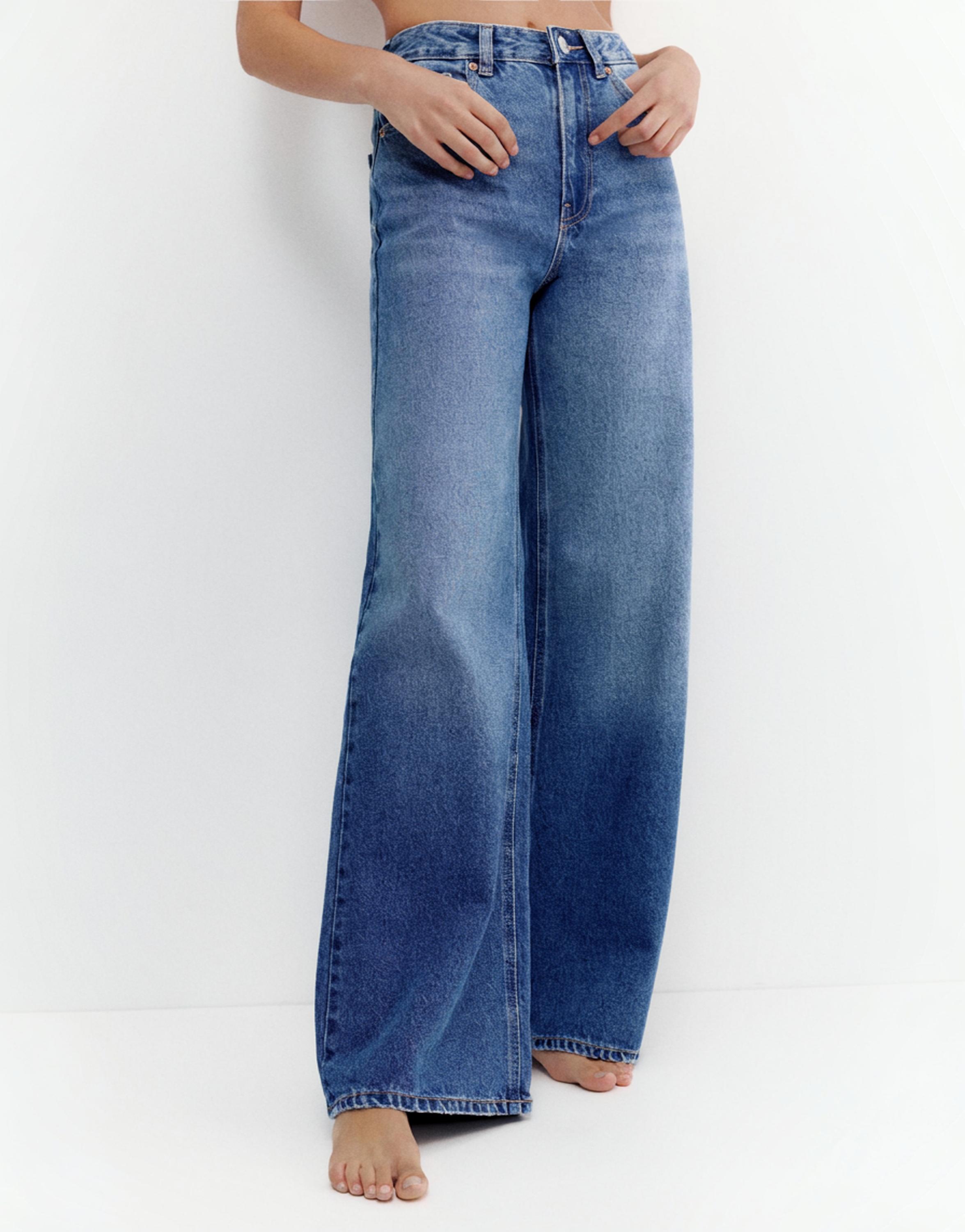 High-waist wide-leg jeans — Indigo