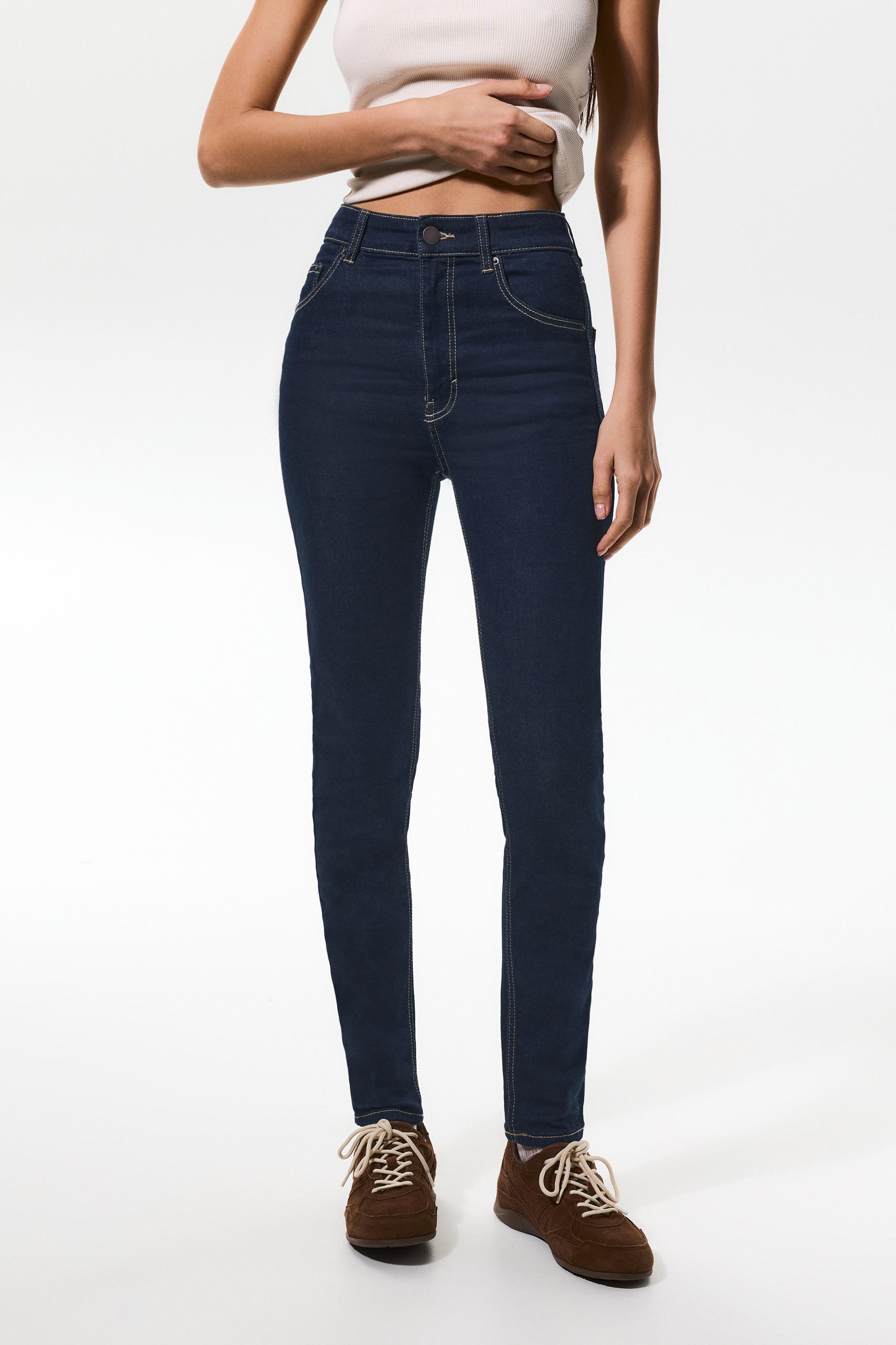 High-waist skinny jeans — Navy