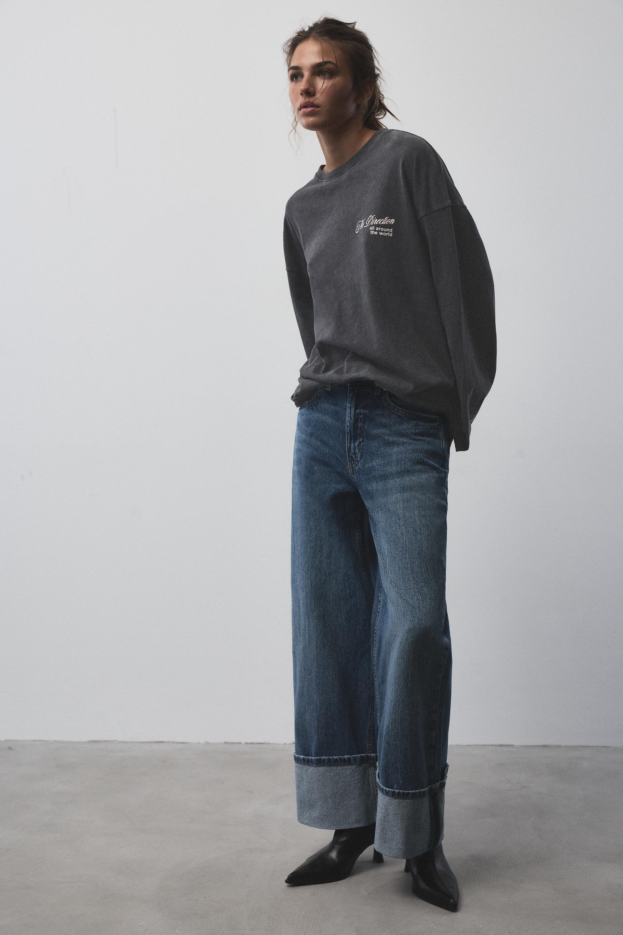 Pull&Bear Grafik baskılı oversize t-shirt görsel 7