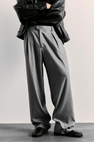 Darted tailored straight trousers — Grey 4
