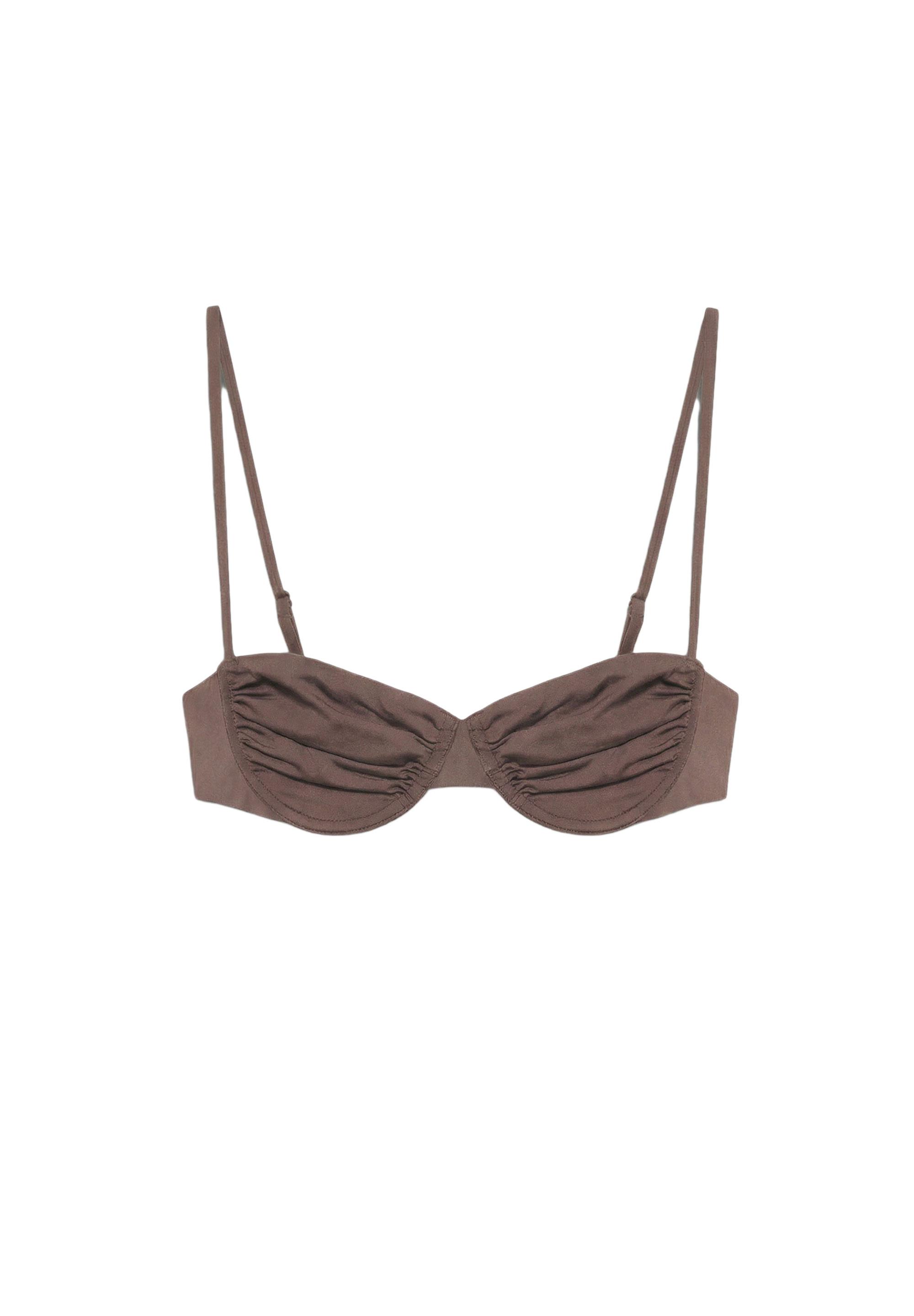 Drape detaylı balkonet bikini üstü - Görsel 23