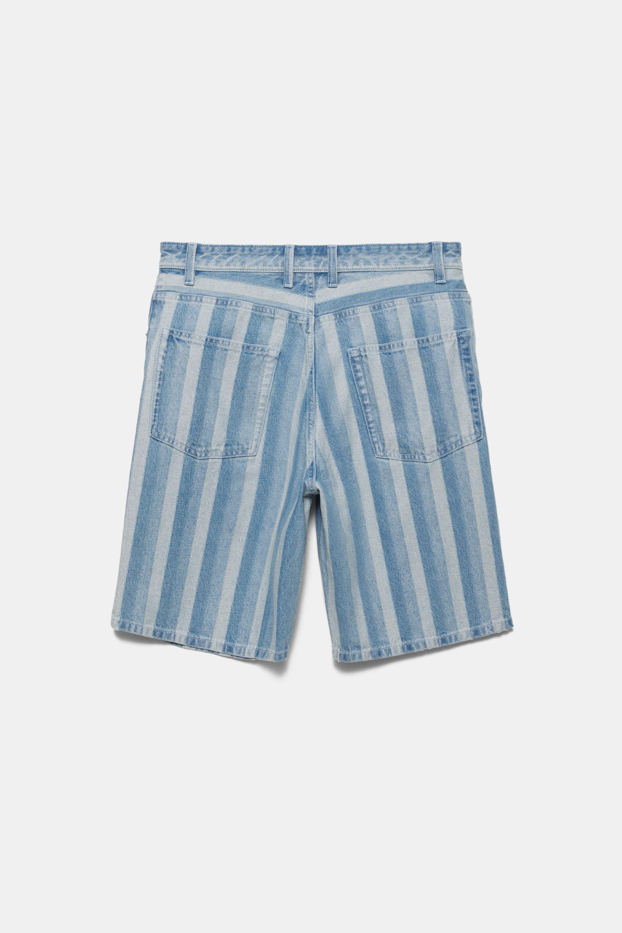 Baggy denim Bermuda shorts — Blue