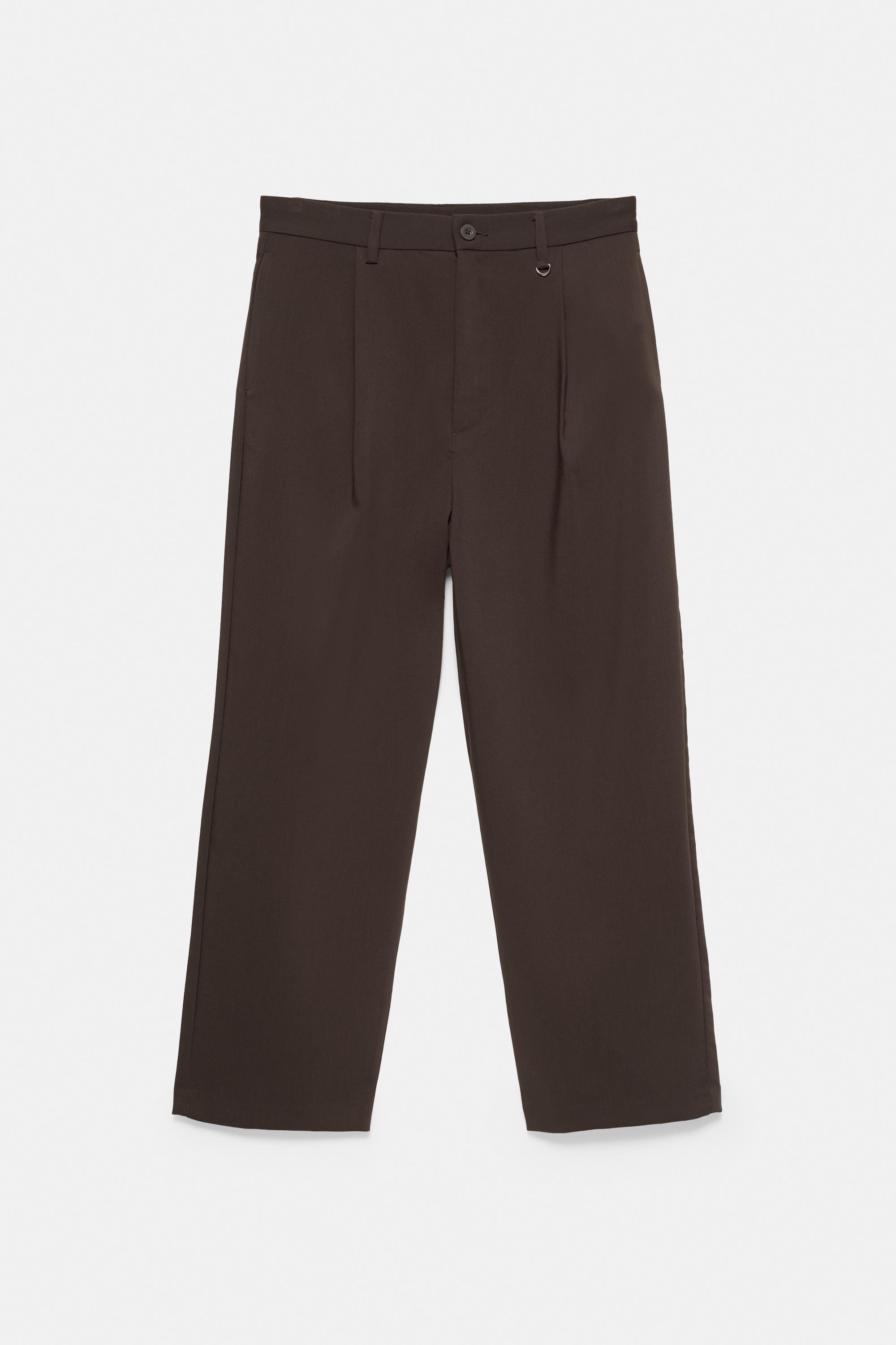 Tailored darted trousers — Brown