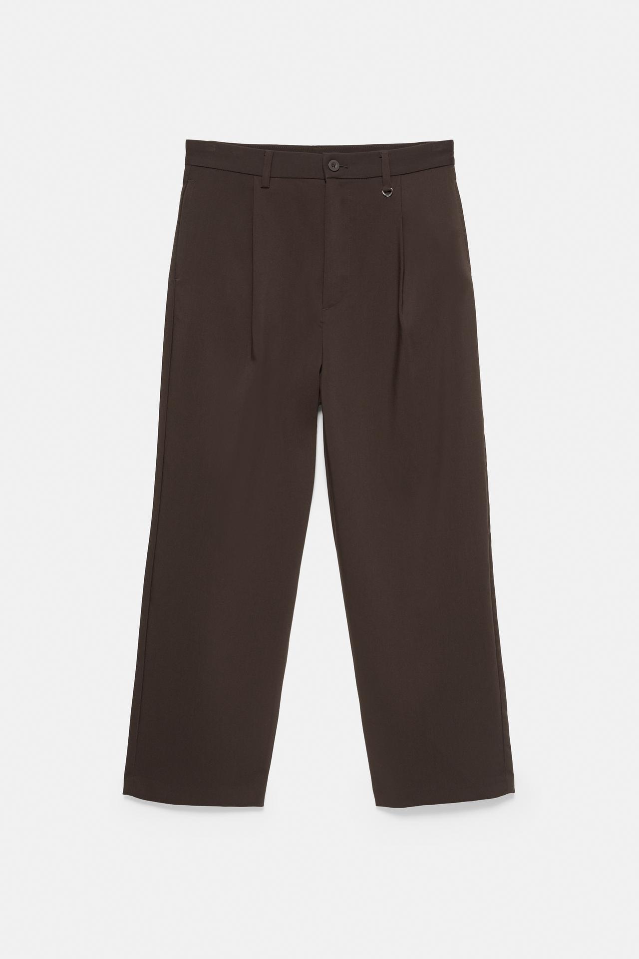 Tailored darted trousers — Brown
